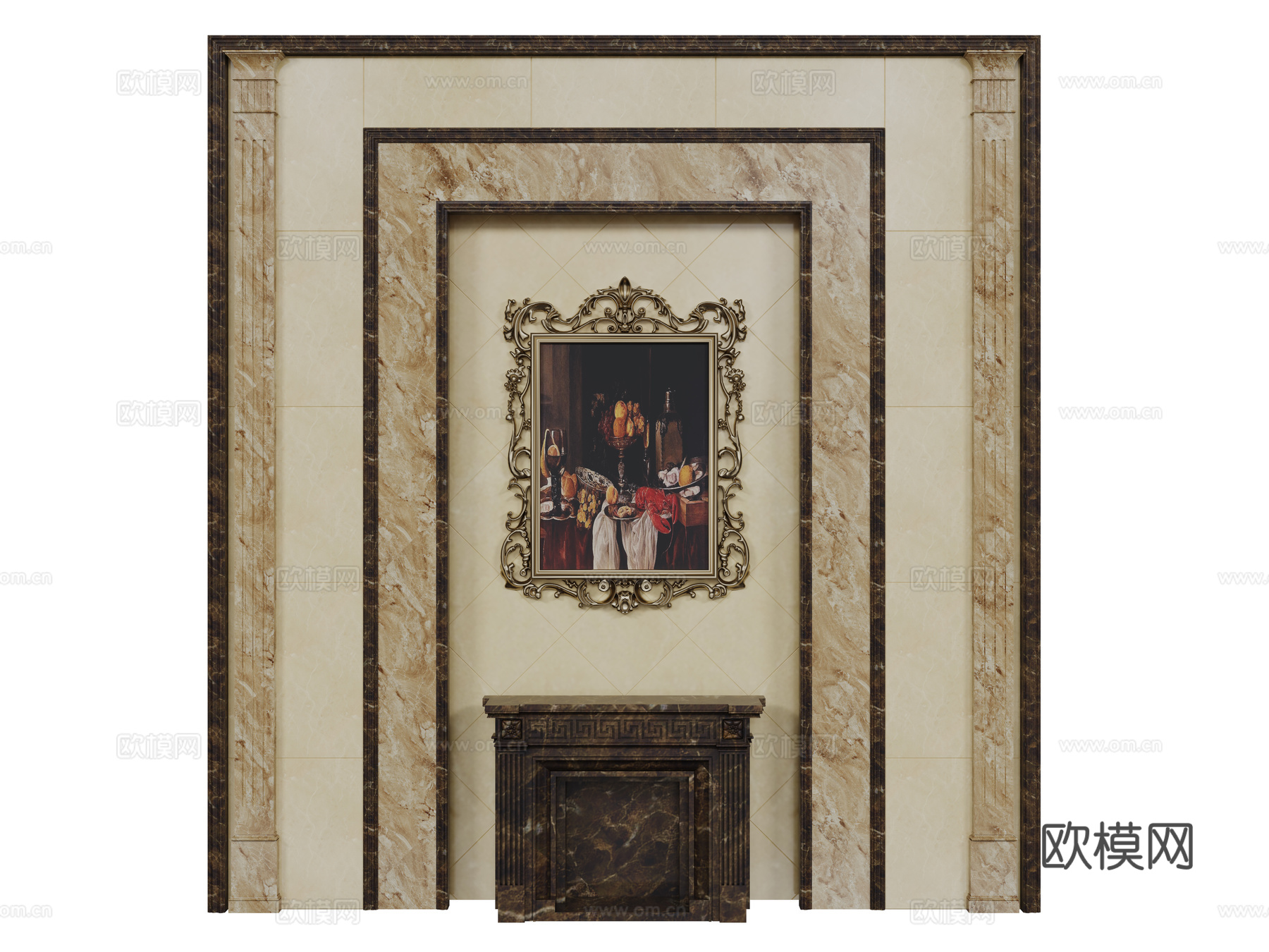 法式雕花灯盘 欧式灯盘 灯盘组合su模型