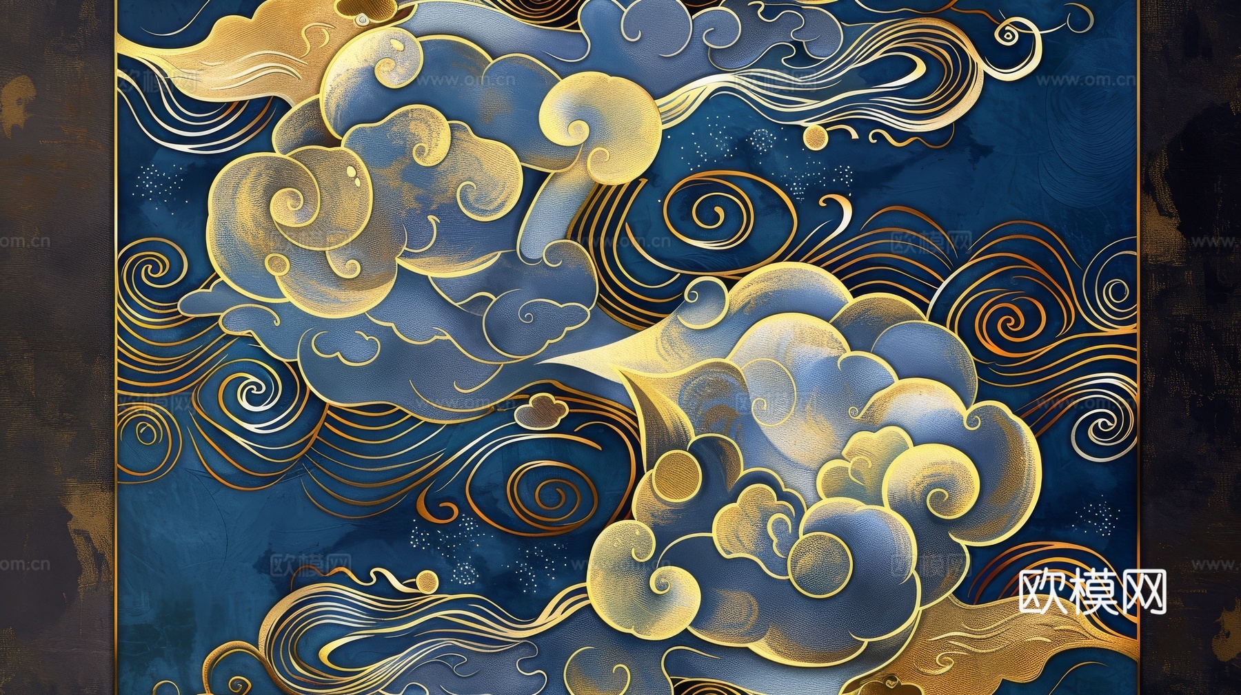 中式祥云壁纸壁画