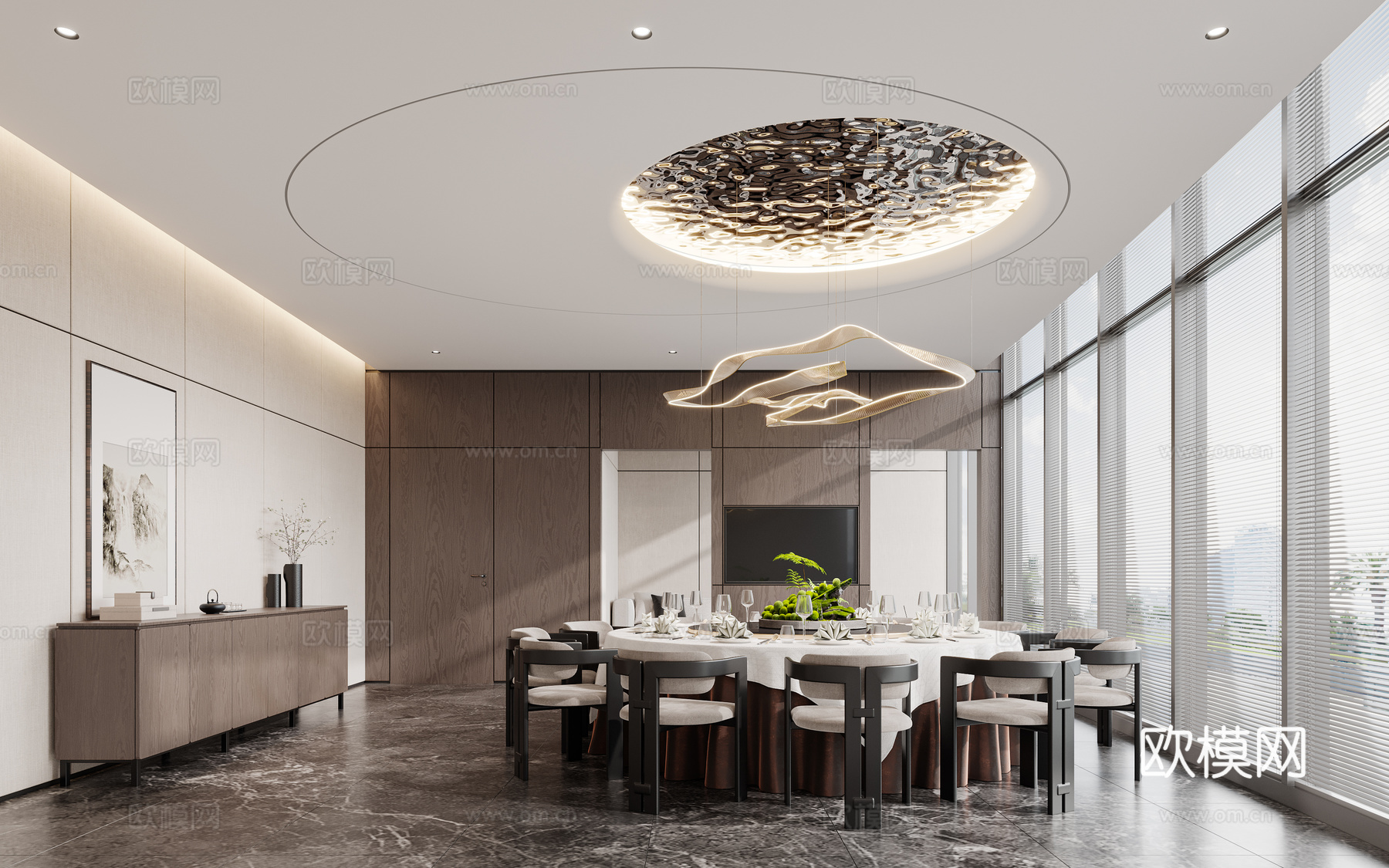 新中式酒店包间3d模型