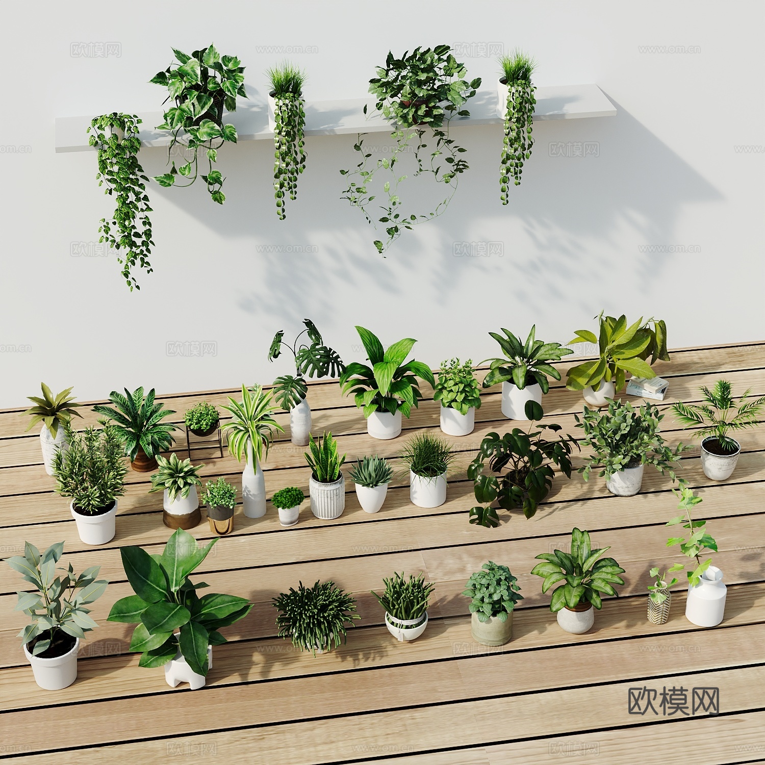 现代盆栽盆栽盆景室内盆栽户外盆栽绿植装饰3d模型