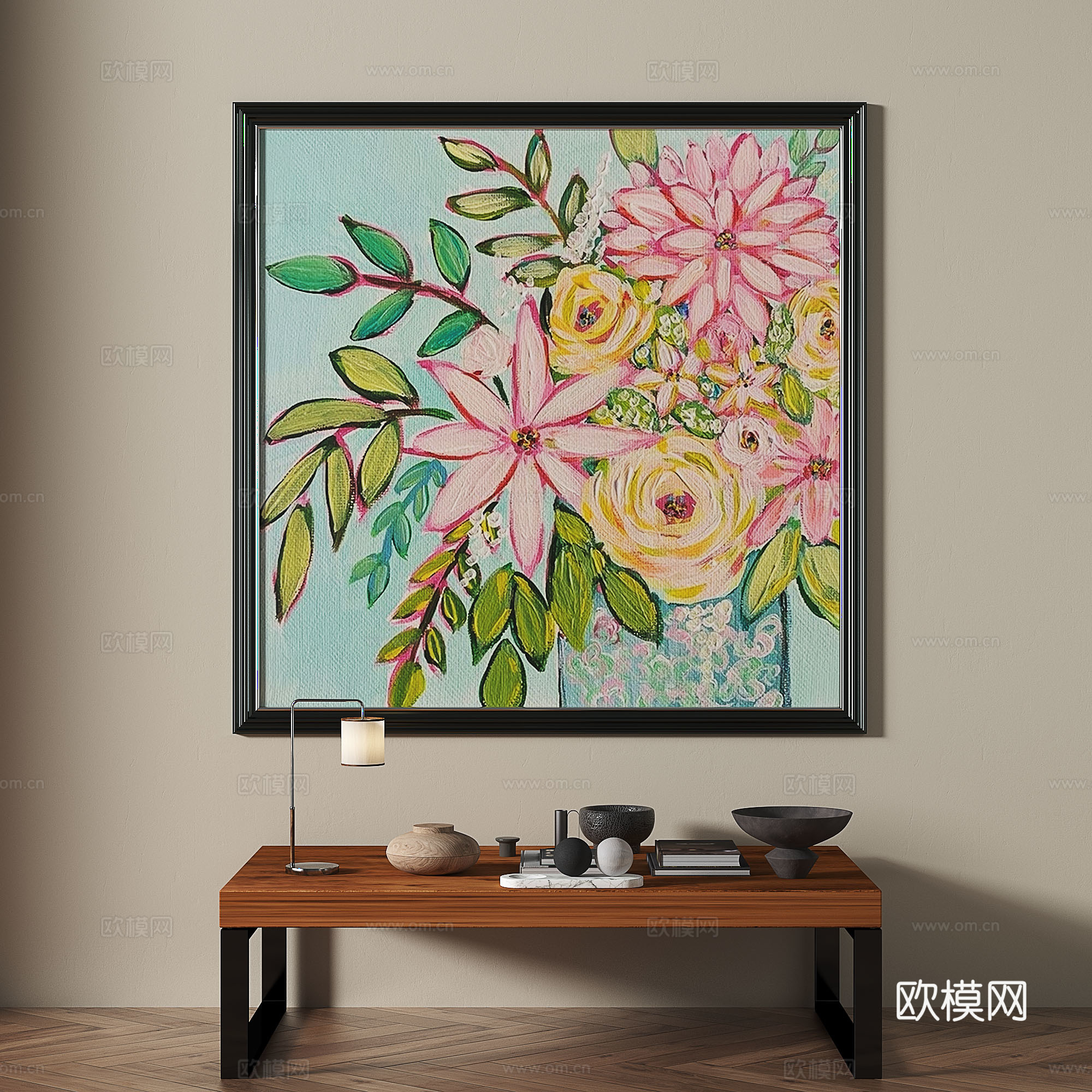 现代，法式，复古，中古，轻奢，油画，装饰画3d模型