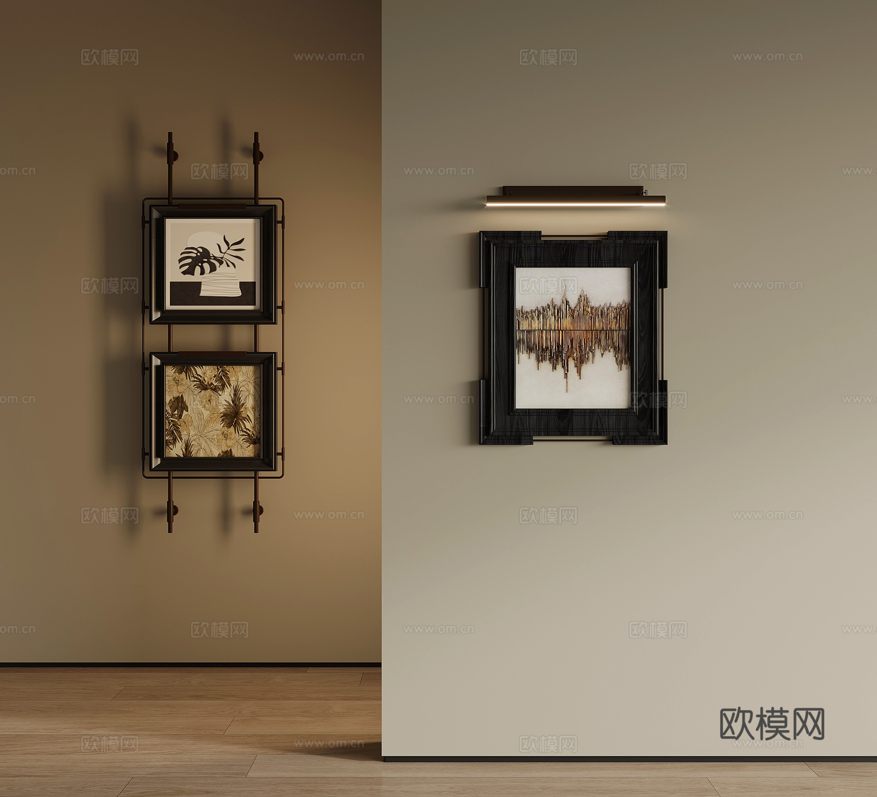 挂画 法式复古风挂画装饰画3d模型