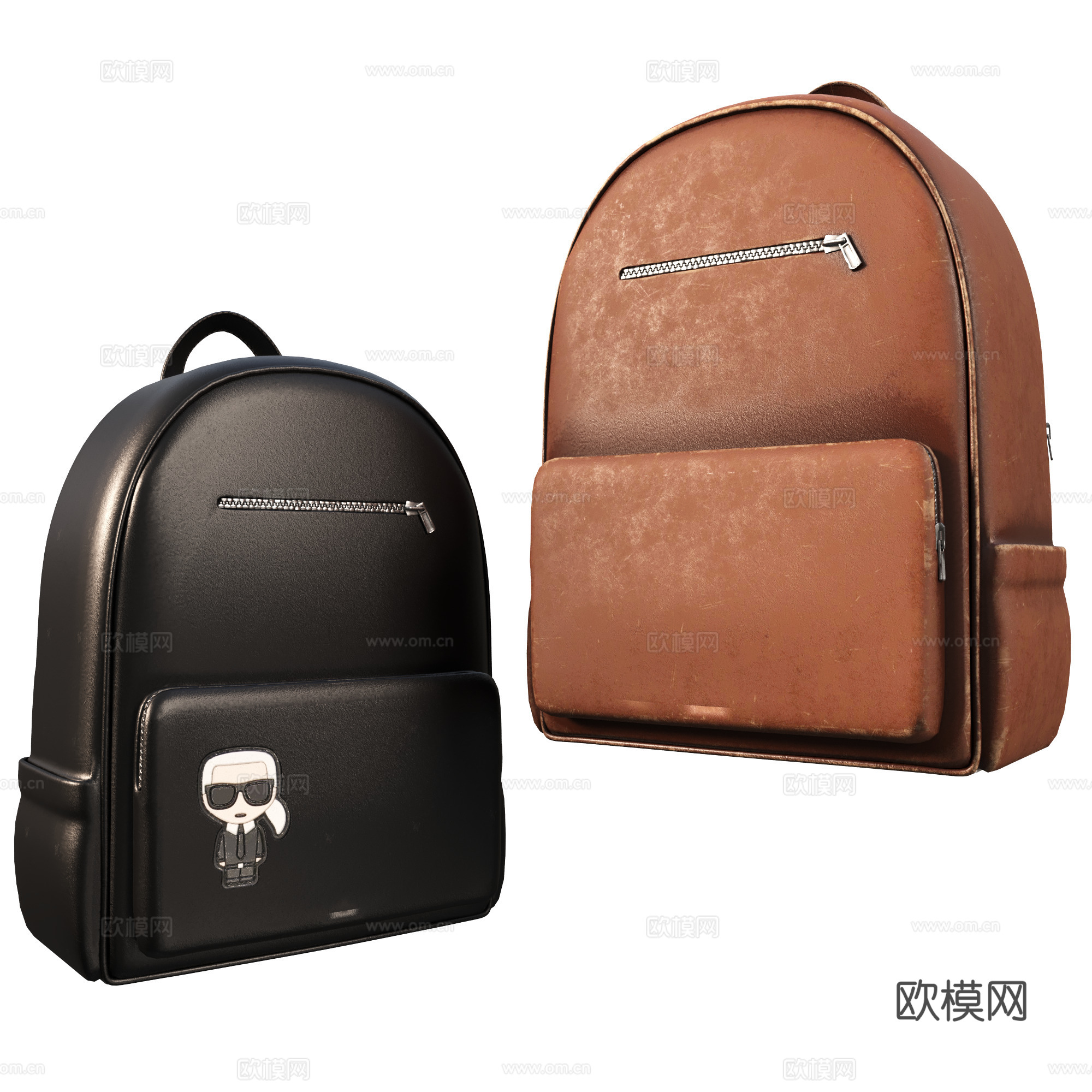 儿童双肩包 书包3d模型