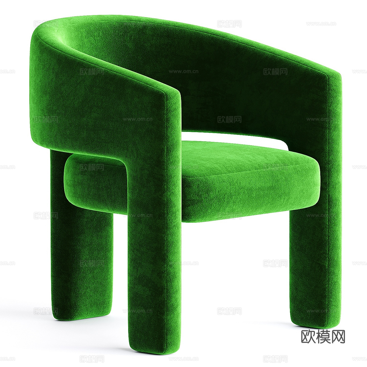 现代意式布艺扶手椅3d模型