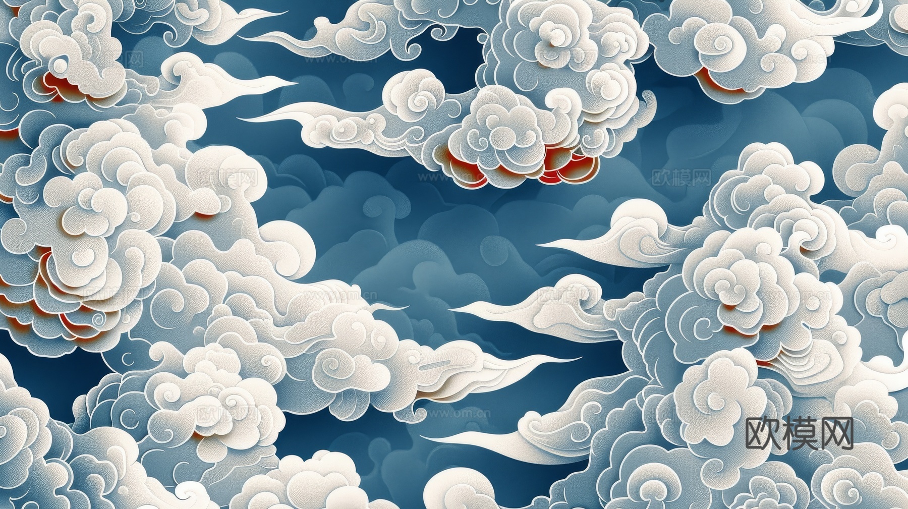 中式祥云壁纸壁画