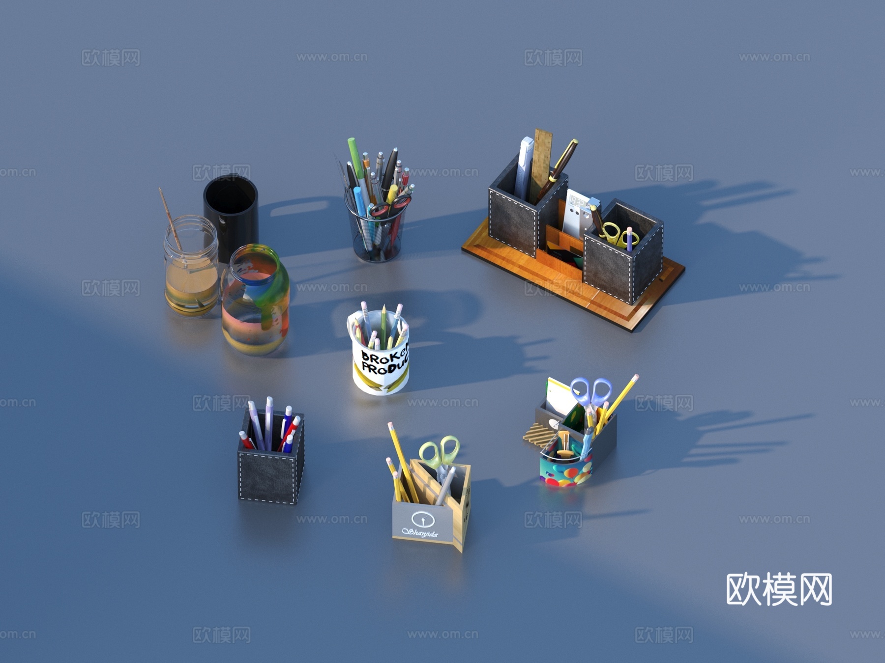 笔筒 文具 小品3d模型