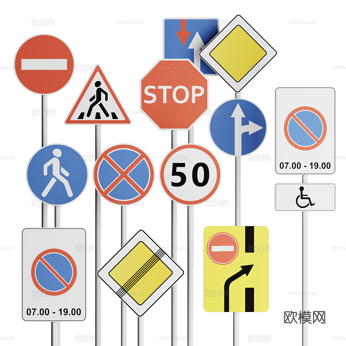 交通路标3d模型