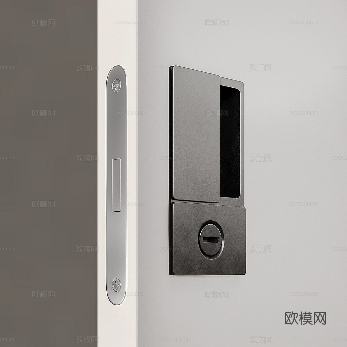 现代极简隐形门3d模型