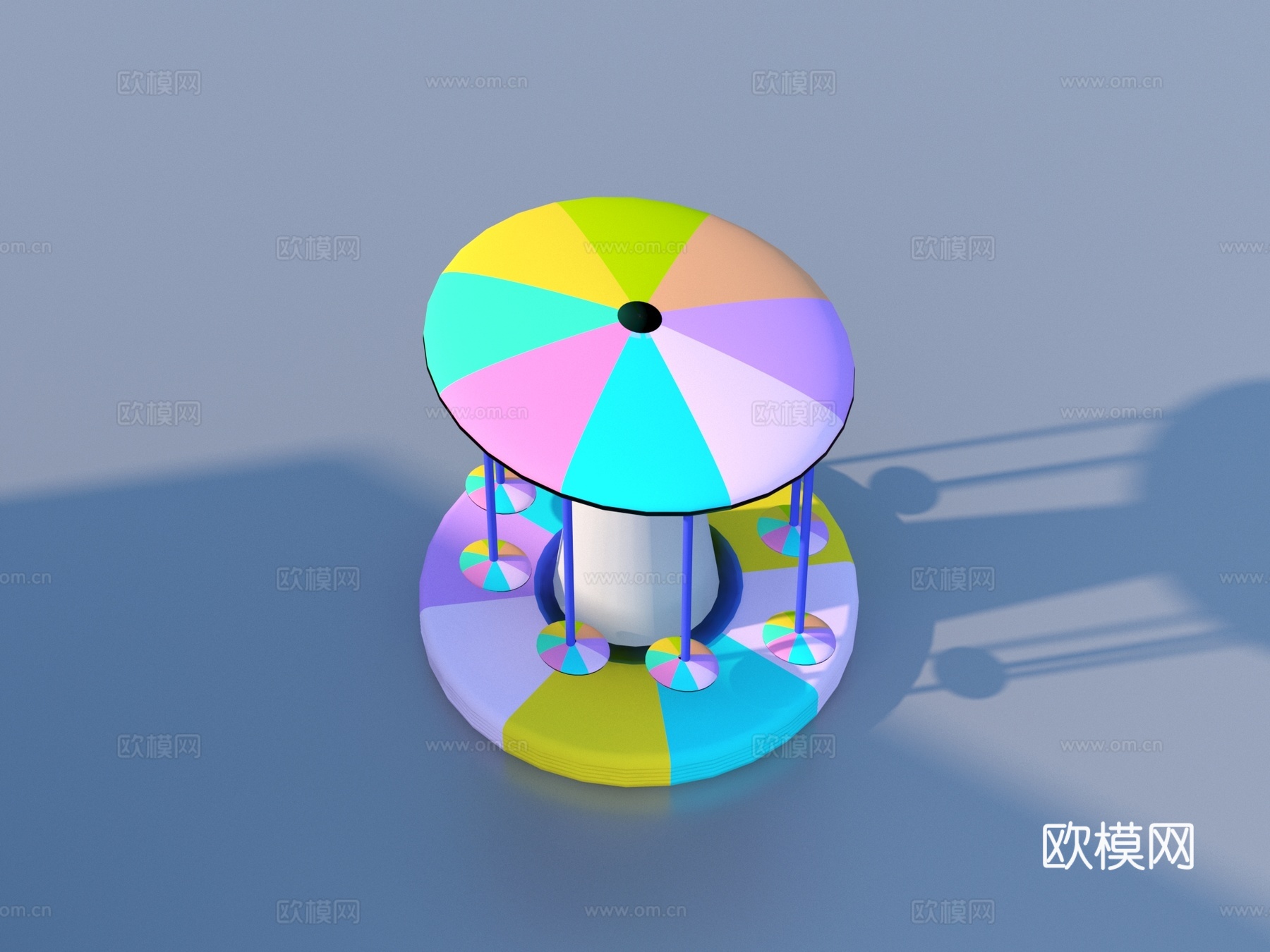 卡通玩具 儿童乐园转转乐 旋转木马3d模型