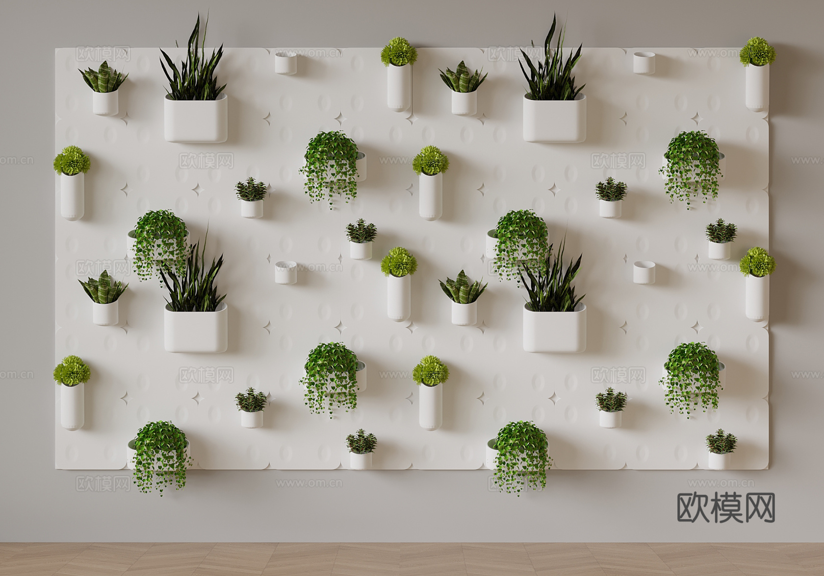绿植墙 吊篮 绿植盆栽3d模型