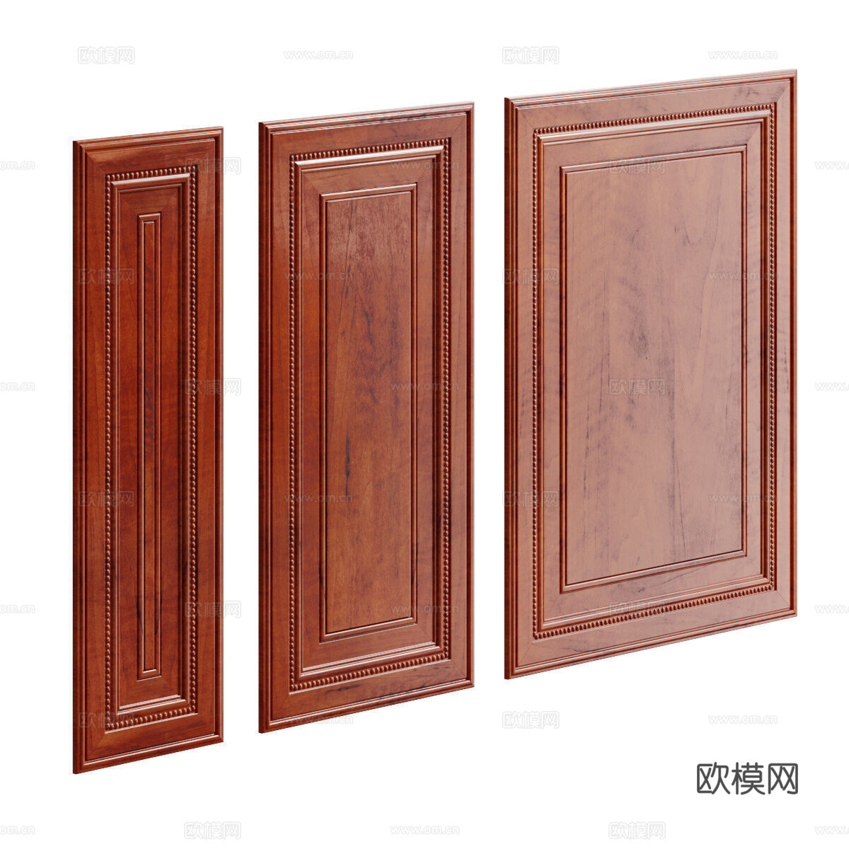 美式经典木墙板3d模型