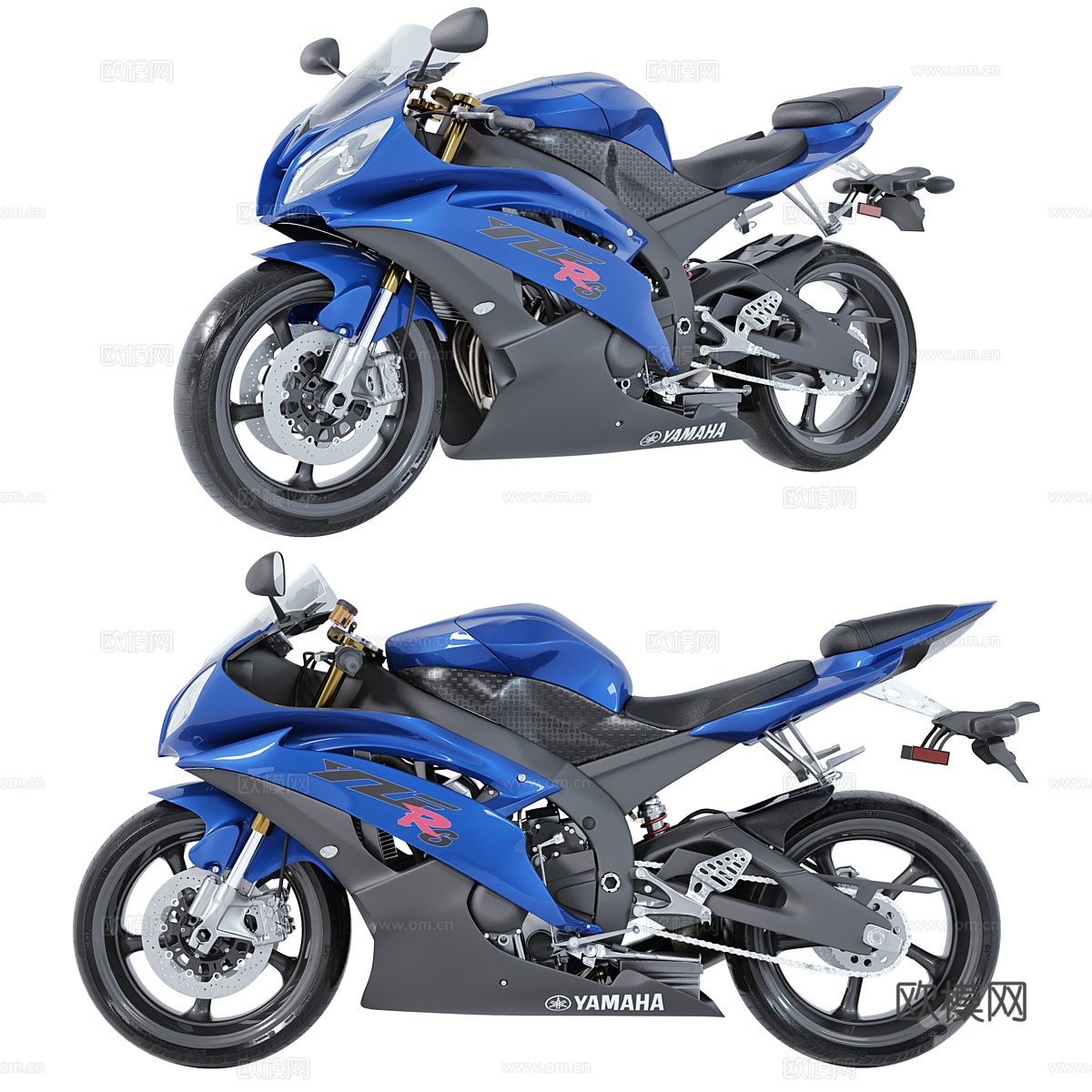 雅马哈 YZF-R6 摩托车3d模型
