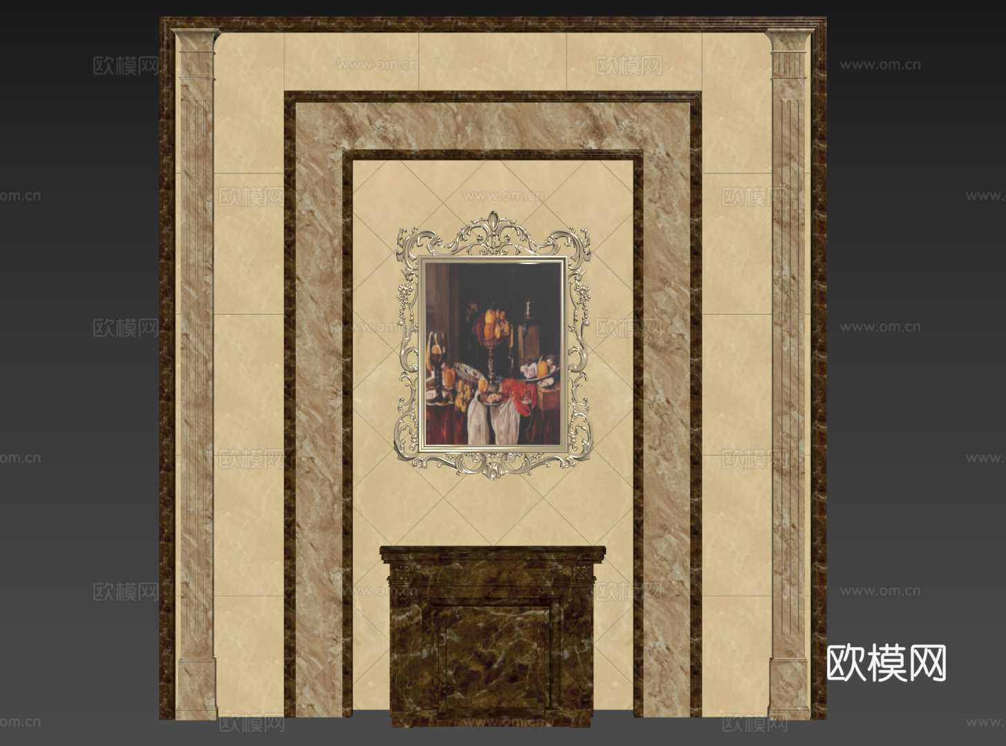 法式雕花灯盘 欧式灯盘 灯盘组合su模型