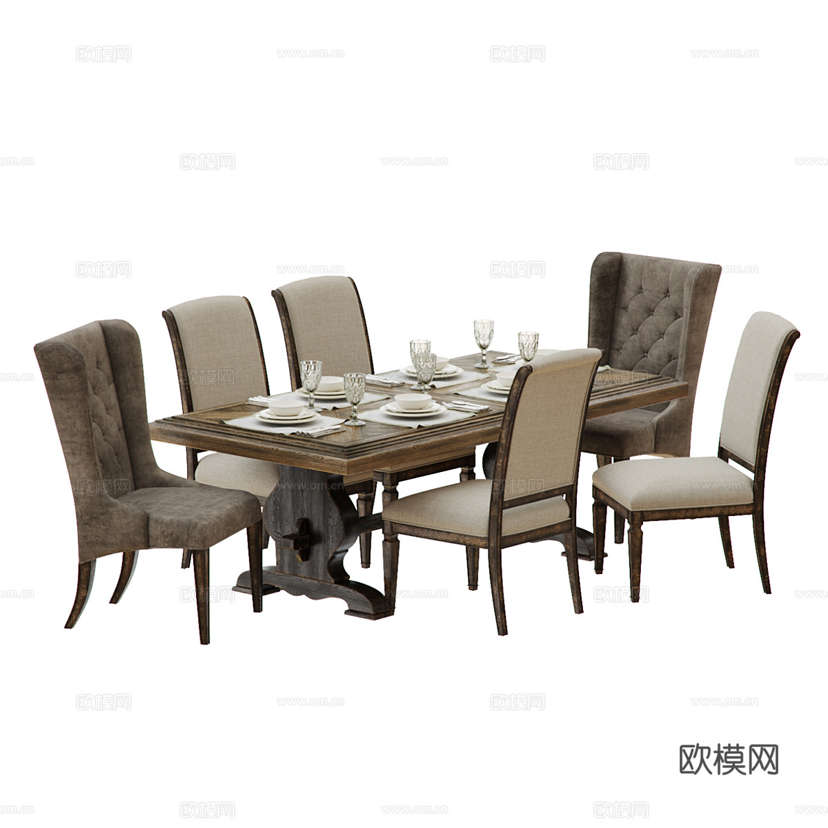 胡克家具餐厅3d模型