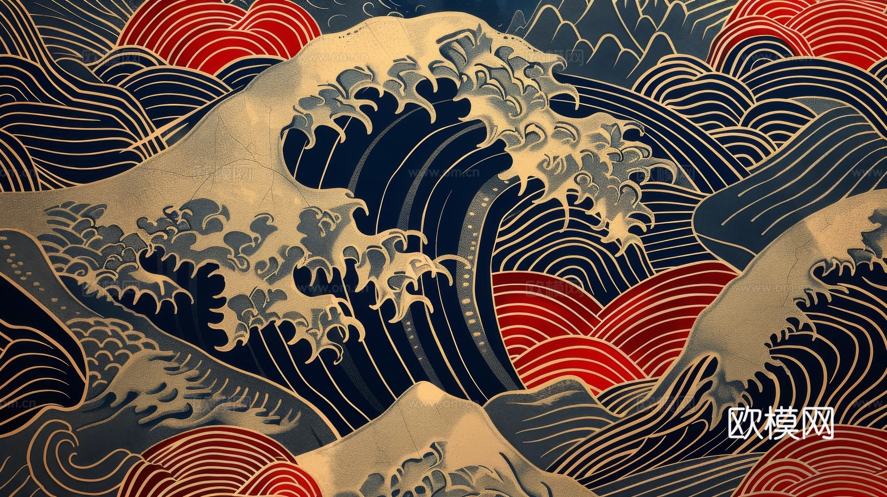 中式祥云壁纸壁画