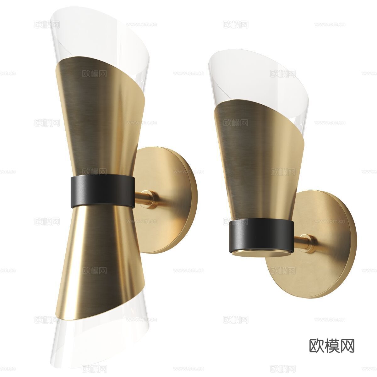现代轻奢金属壁灯3d模型