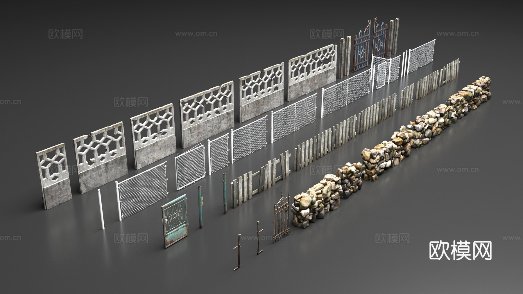 围栏栅栏3d模型