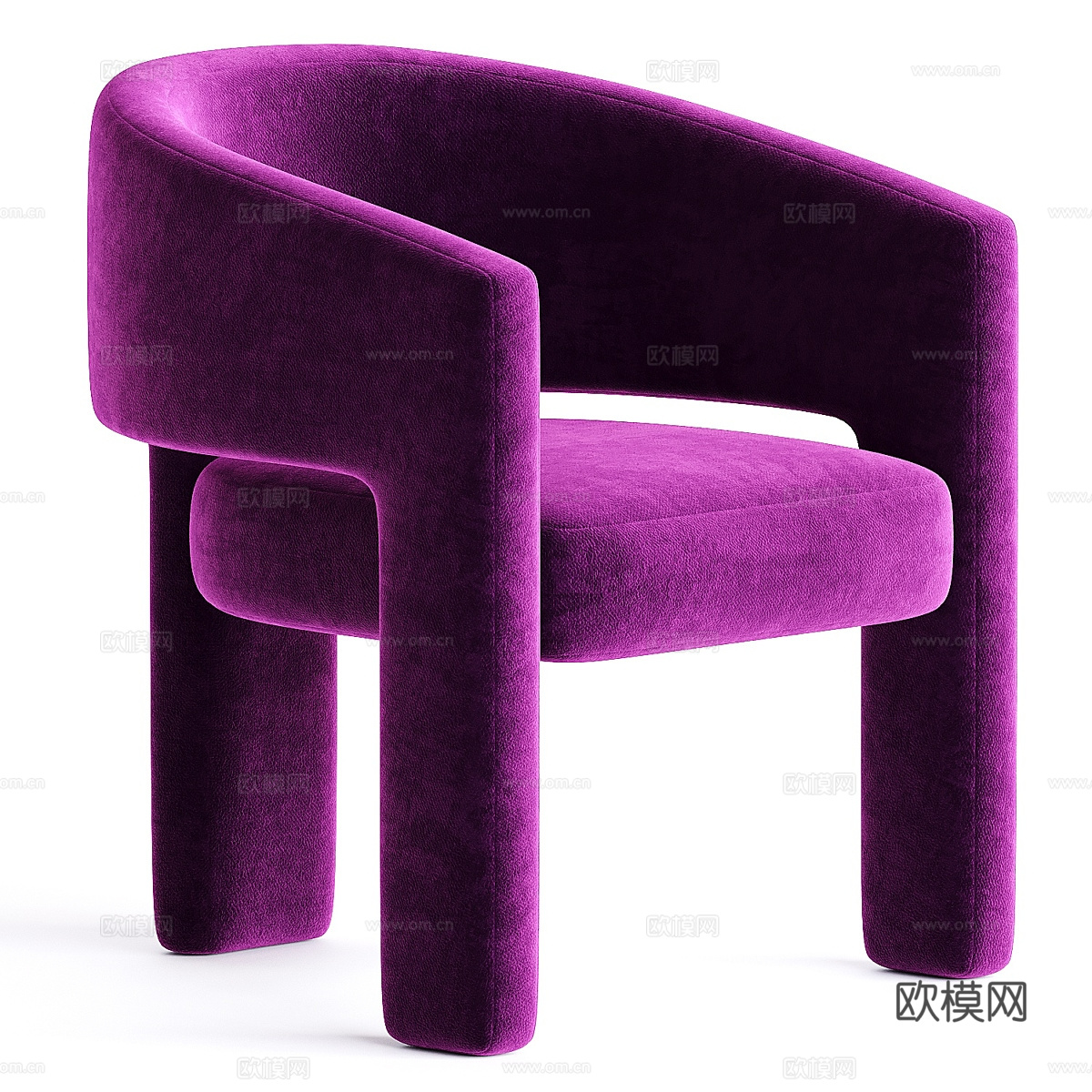 现代意式布艺扶手椅3d模型