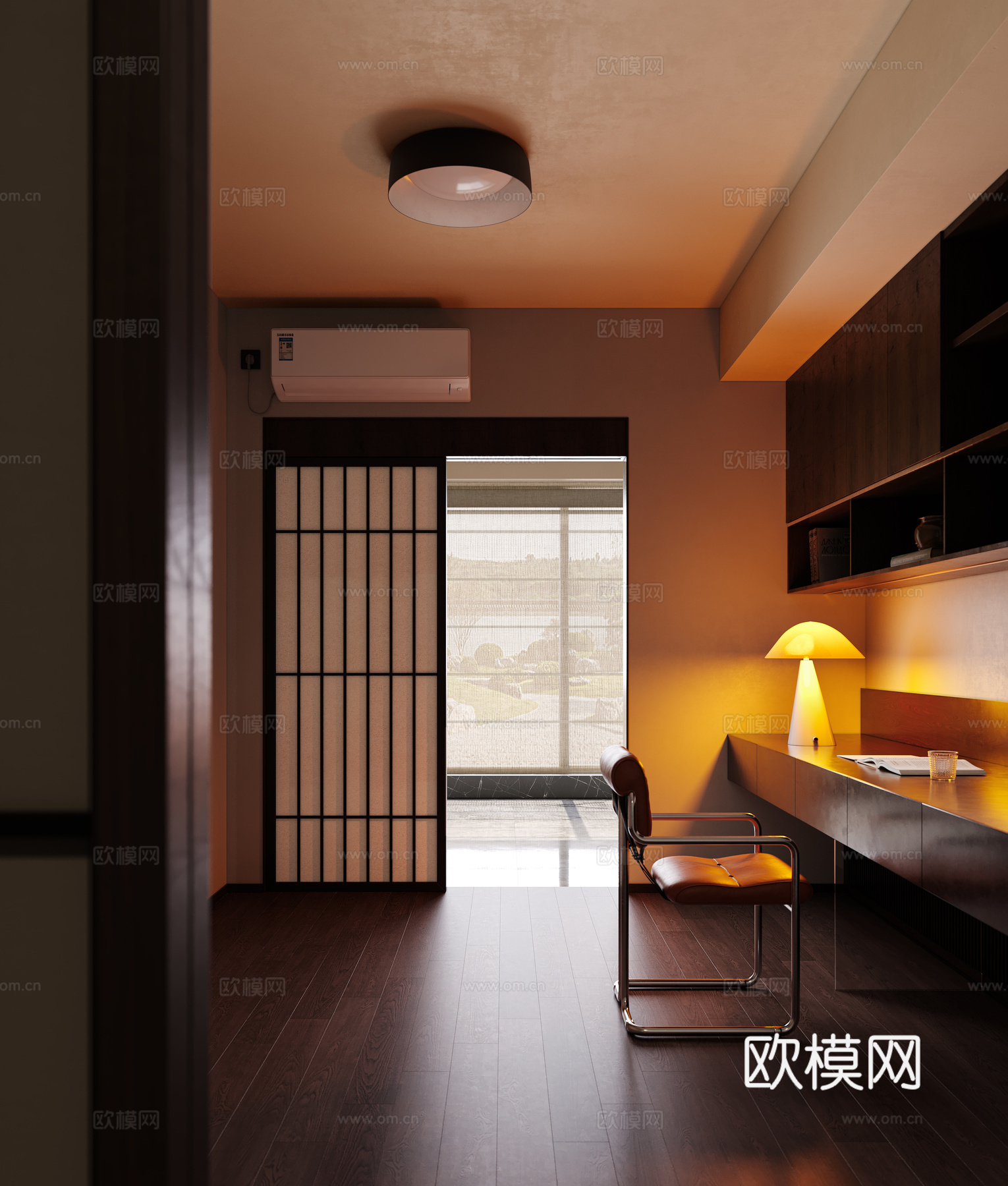 现在实景书房临摹3d模型