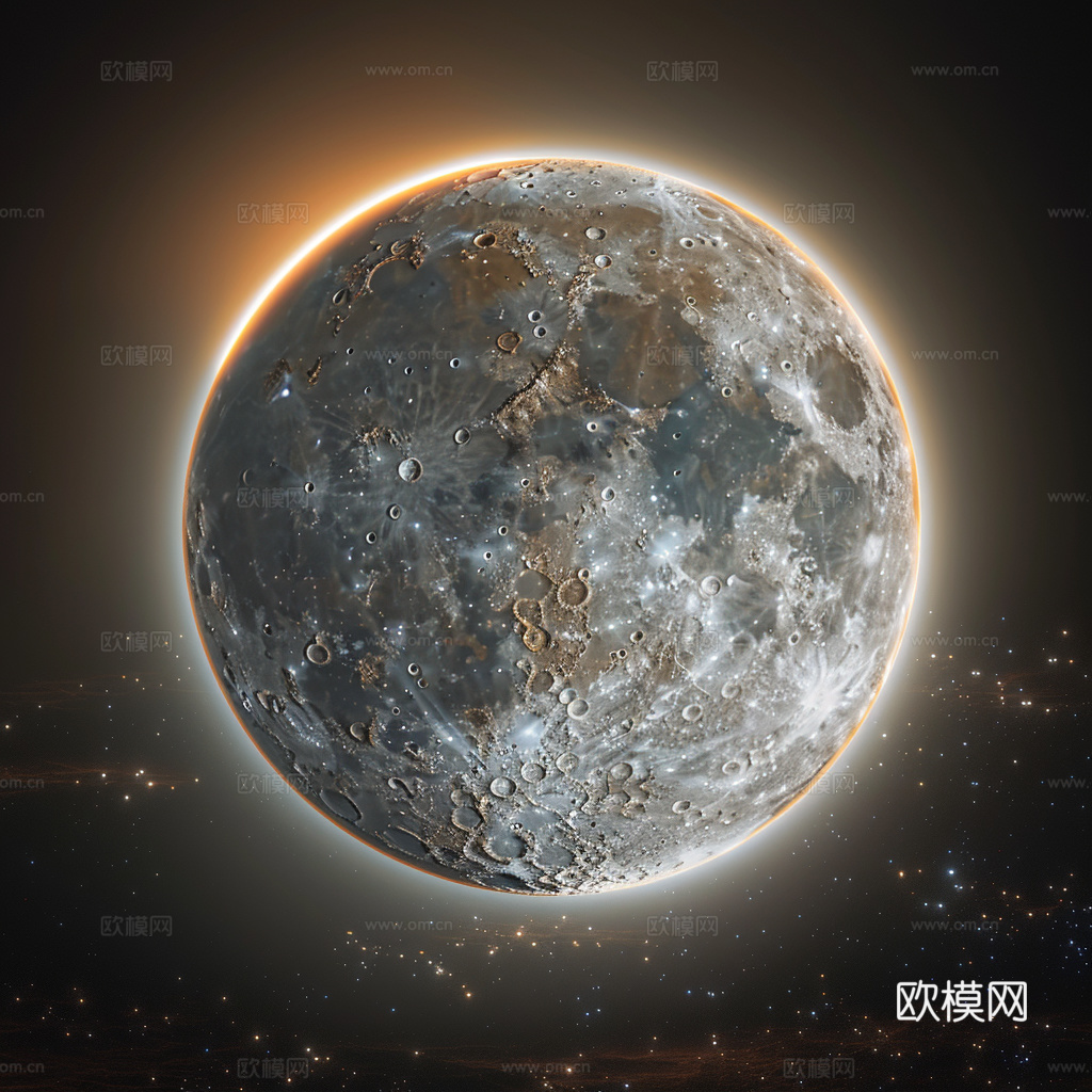 月球灯星球月亮陨石表表面