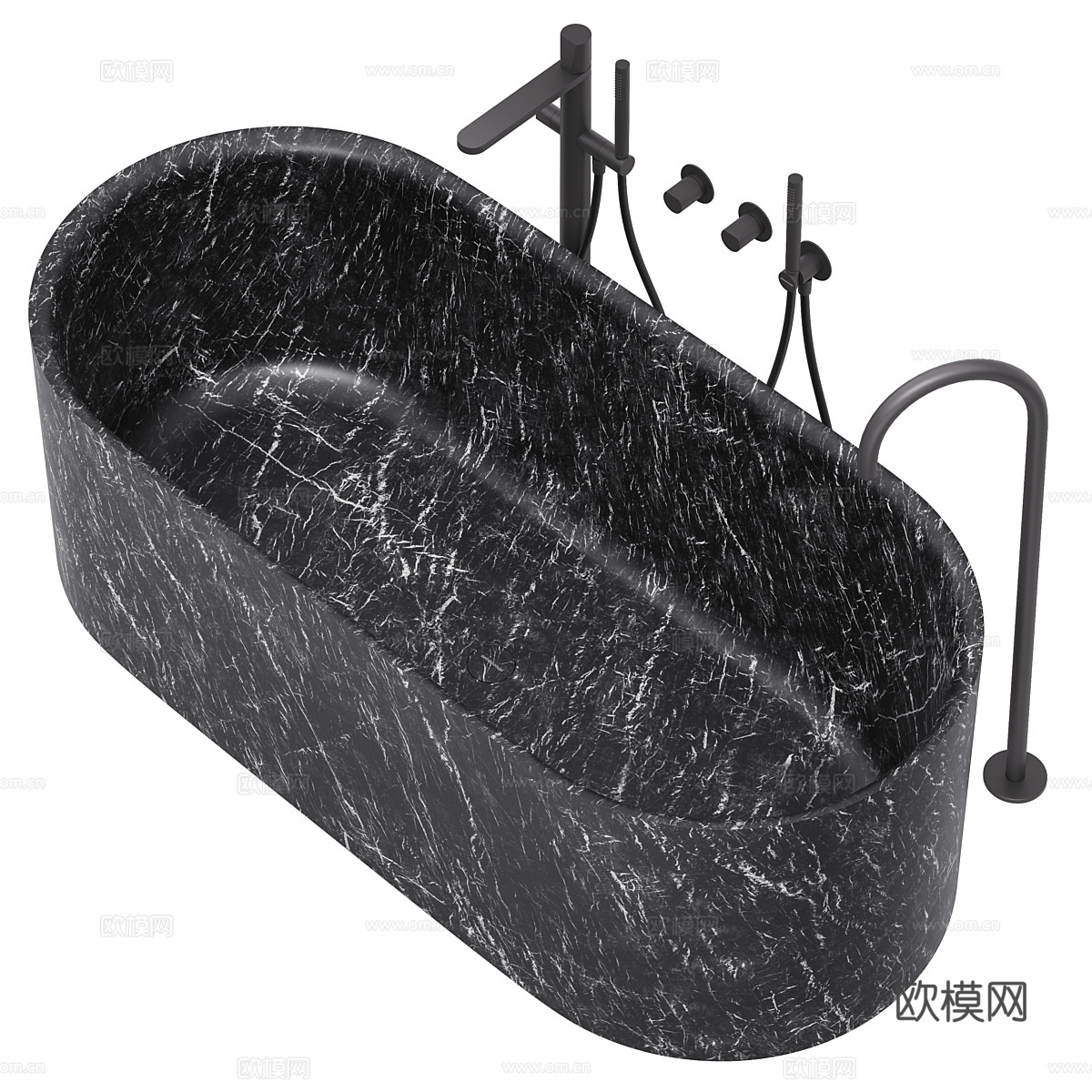 现代意式轻奢大理石浴缸3d模型