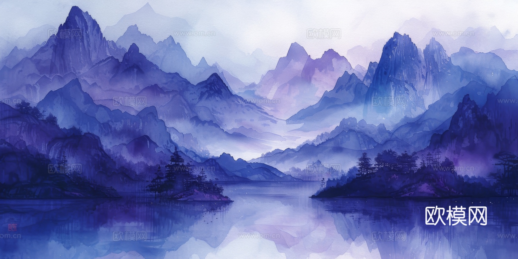 国风山水壁纸壁画