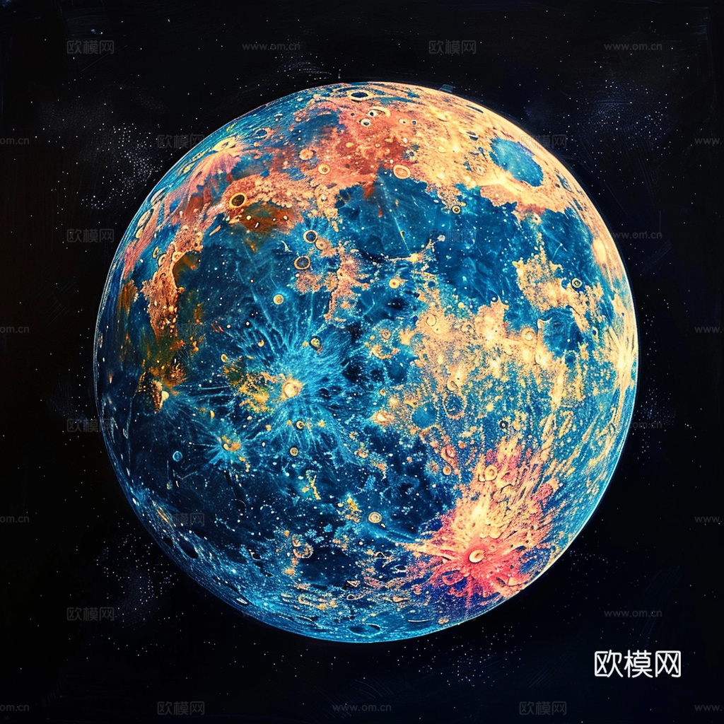 月球灯星球月亮陨石表表面