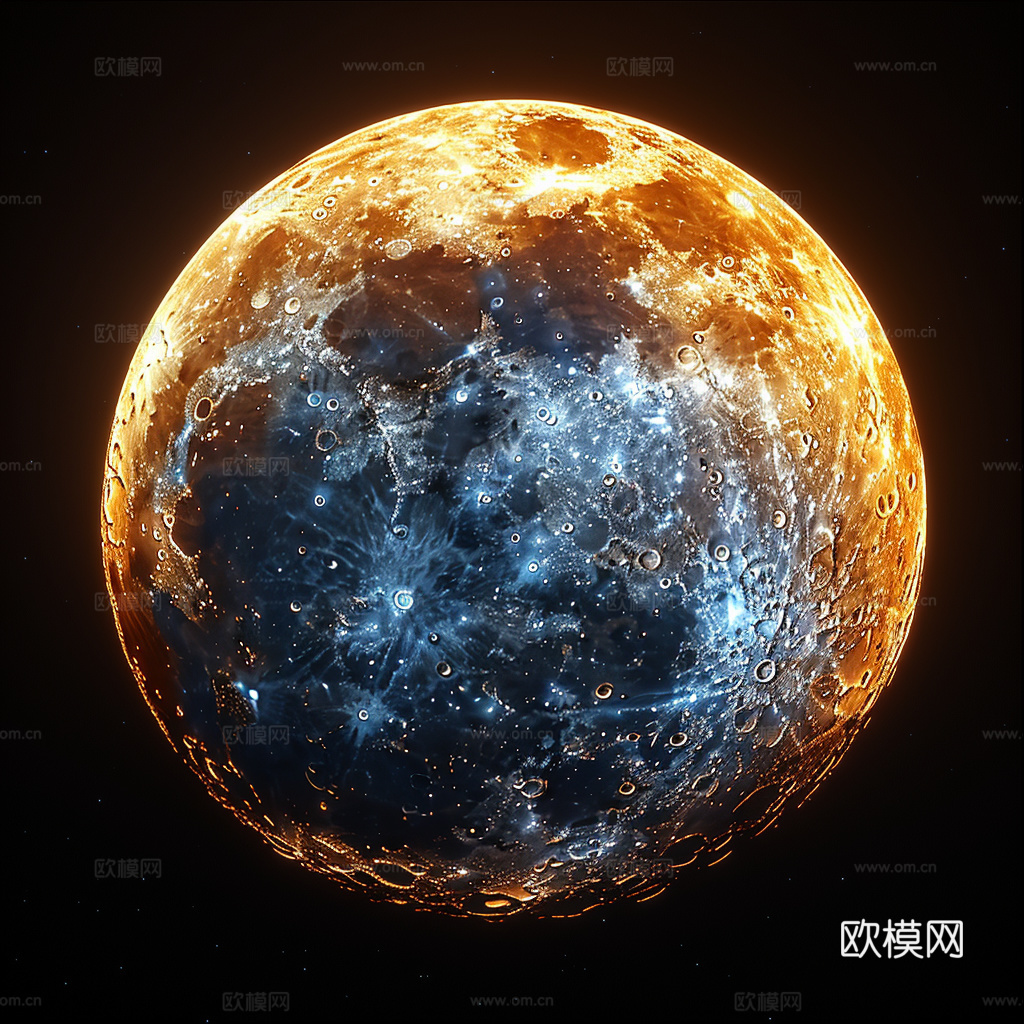 月球灯星球月亮陨石表表面