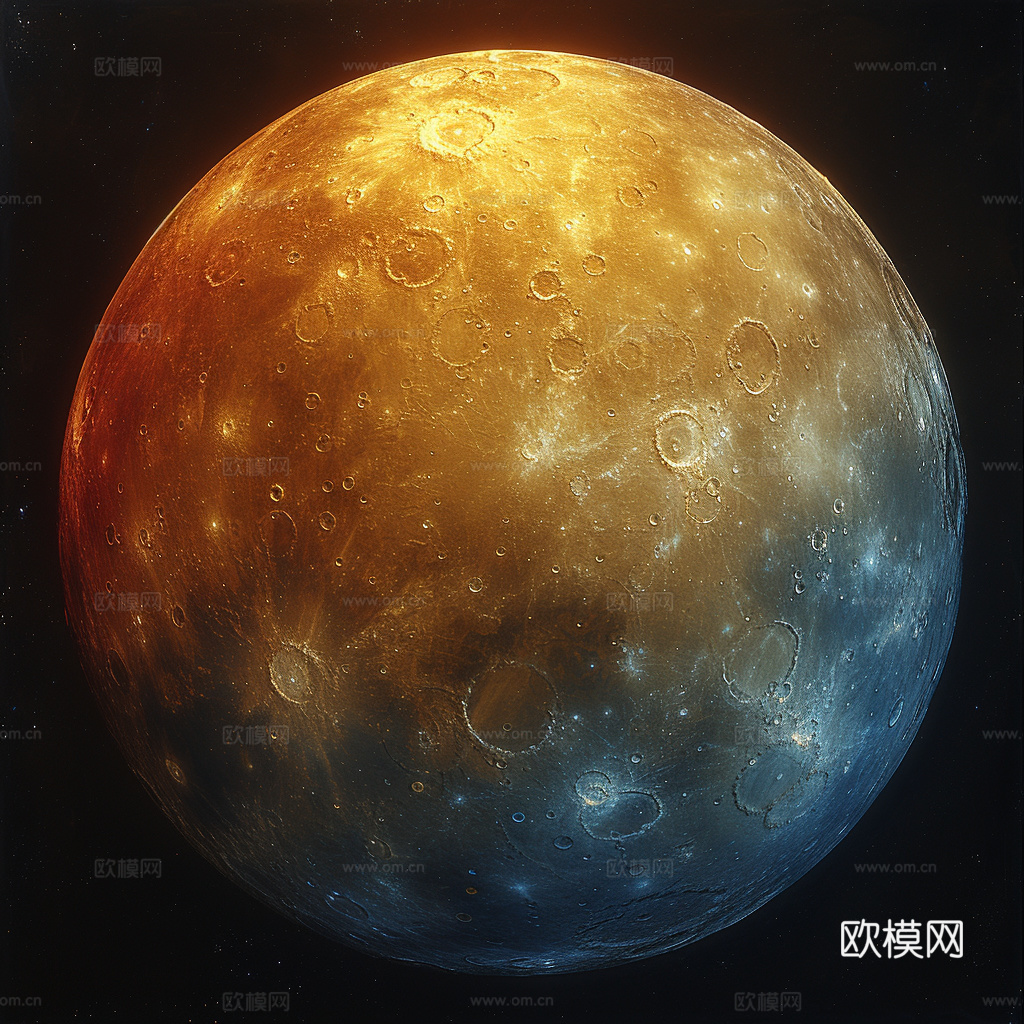 月球灯星球月亮陨石表表面
