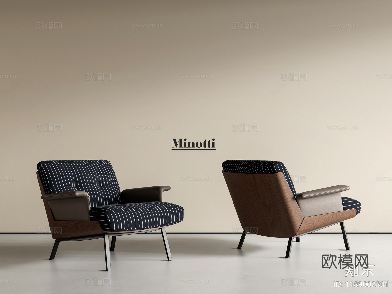 中古侘寂休闲椅 中古风休闲椅 minotti 布艺休闲椅 扶3d模型