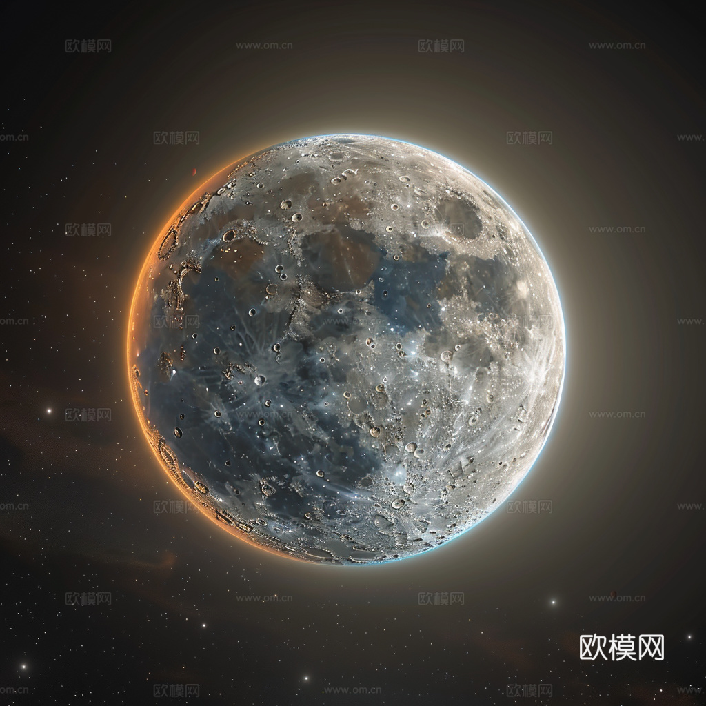 月球灯星球月亮陨石表表面