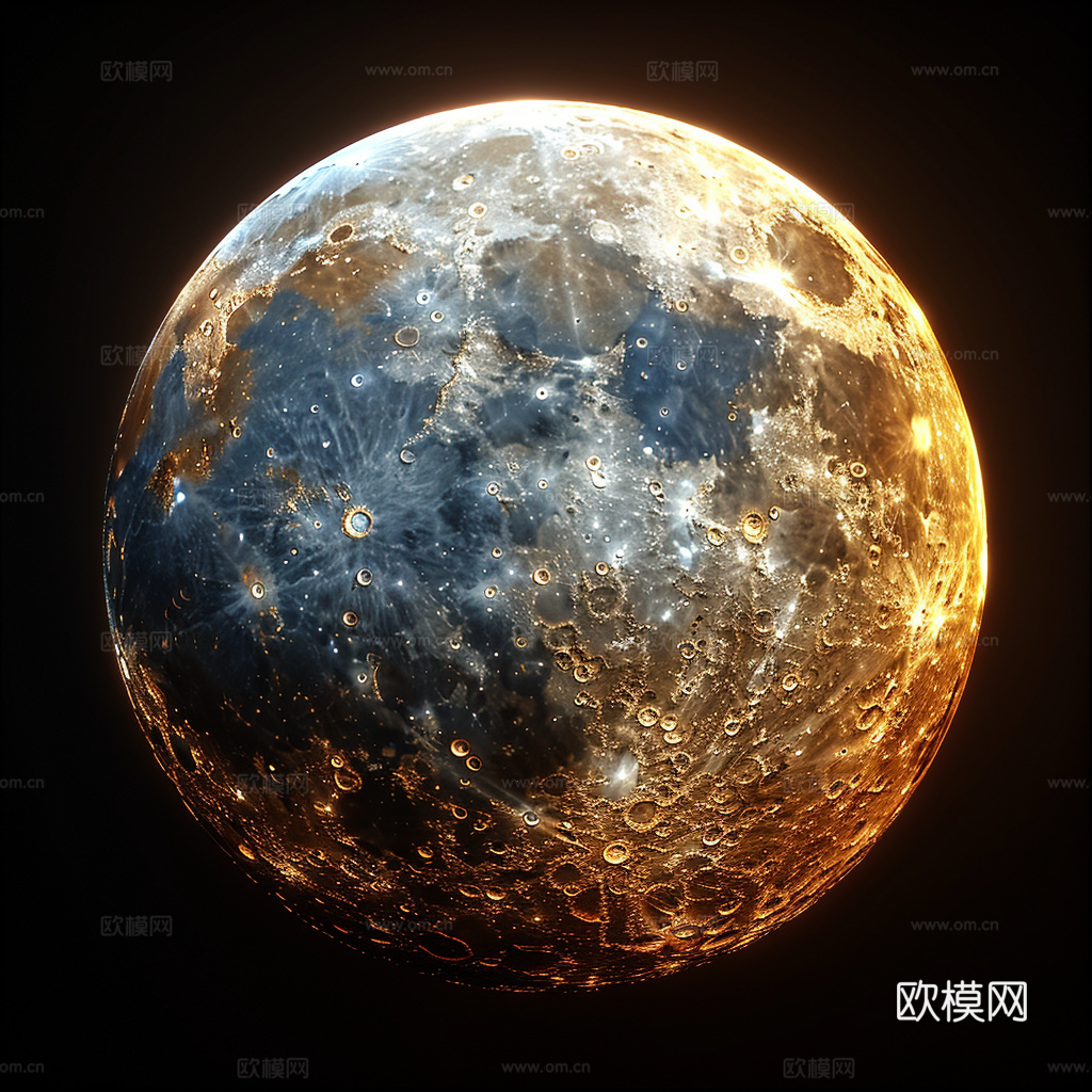 月球灯星球月亮陨石表表面