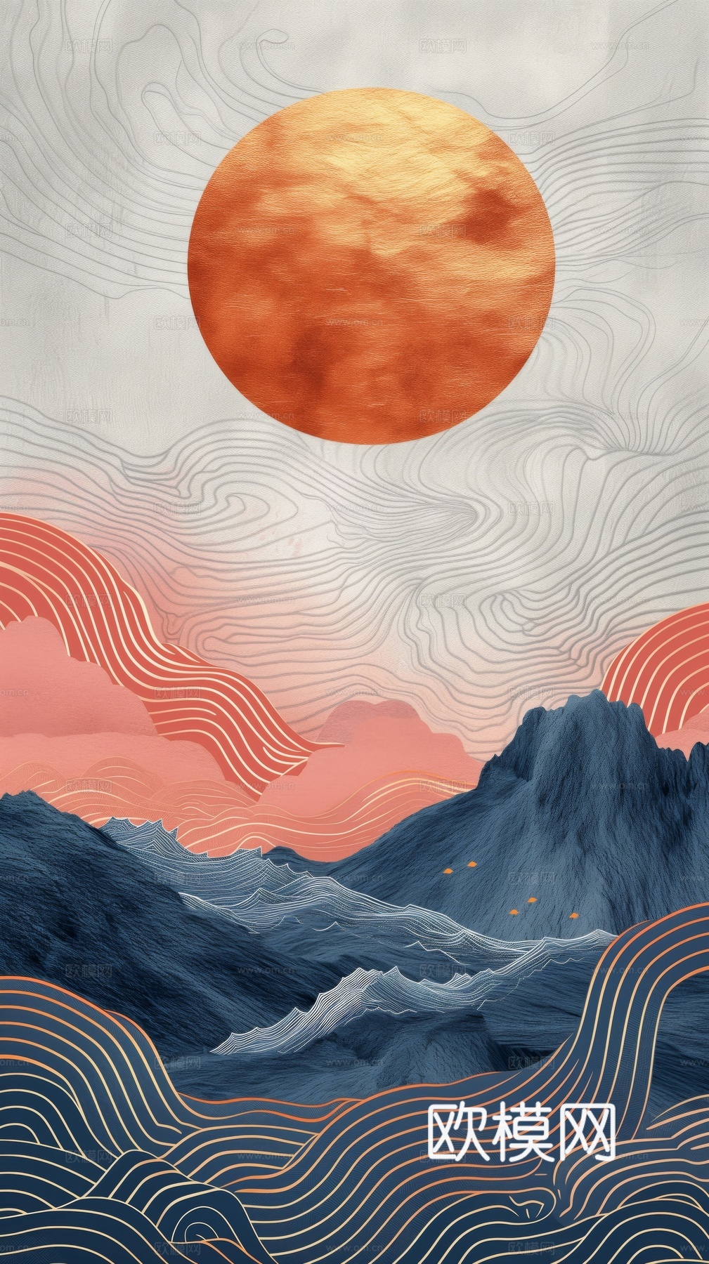 国风山水壁纸壁画