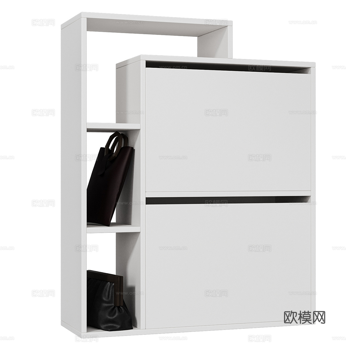现代北欧成品矮鞋柜3d模型