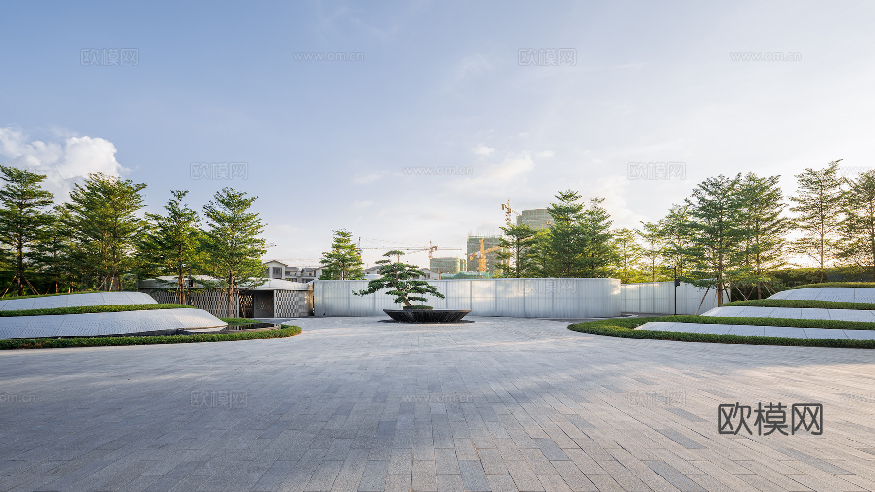 白天城市外景  都市广场贴图  环境贴图