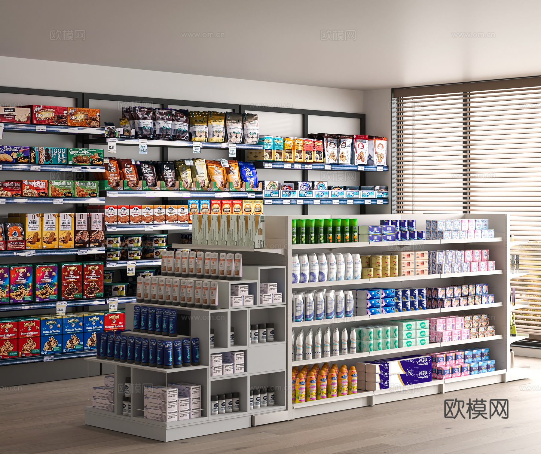 现代超市货架3d模型