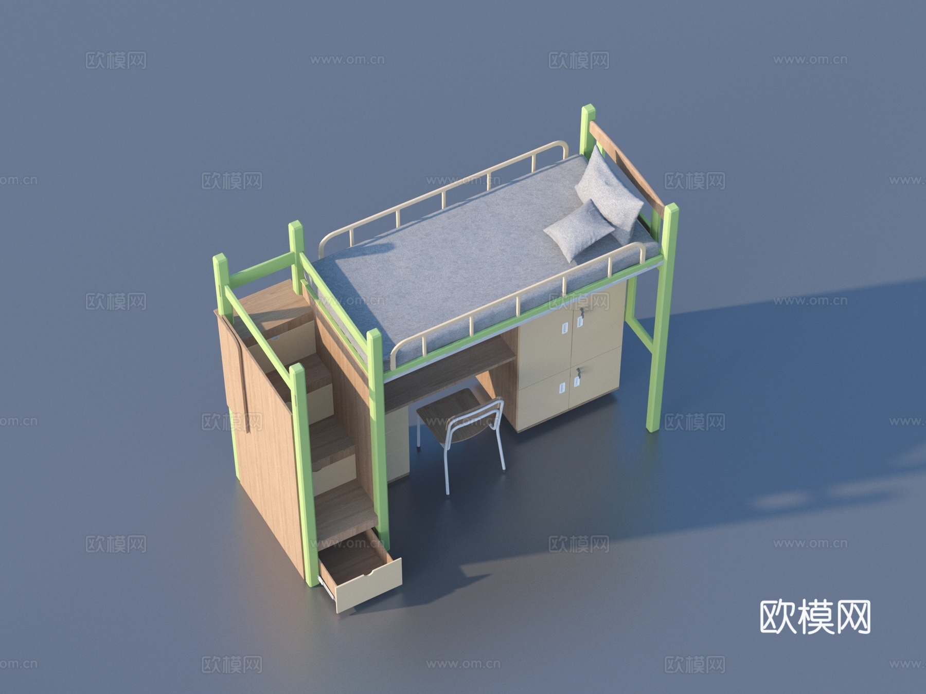 上下床 学生床 家具3d模型