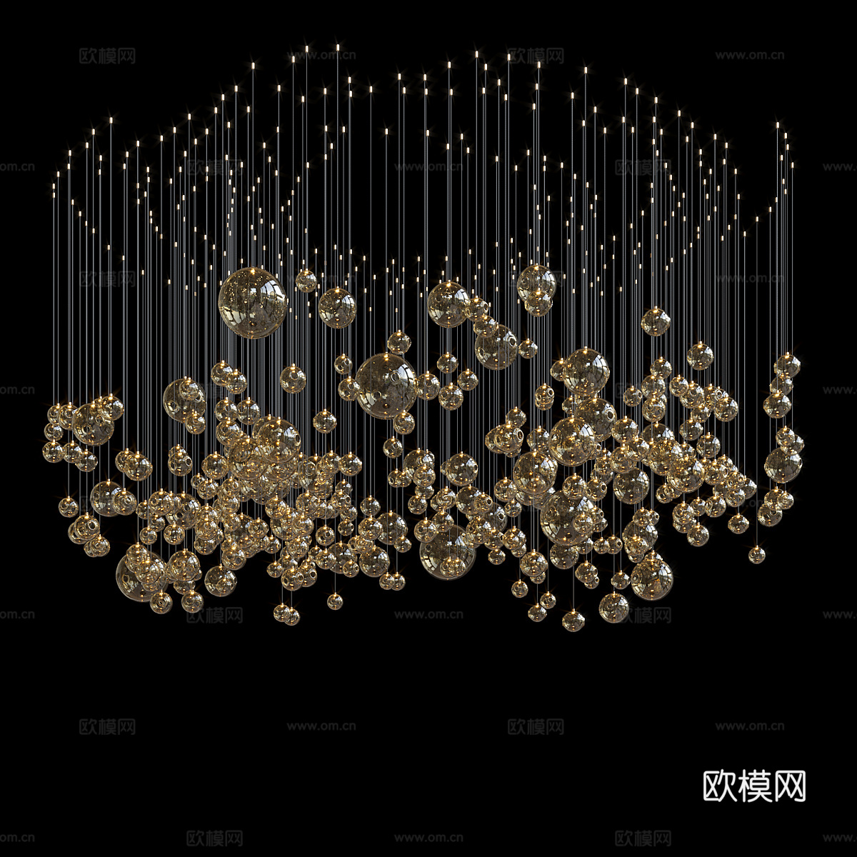 新中式轻奢工艺吊灯3d模型