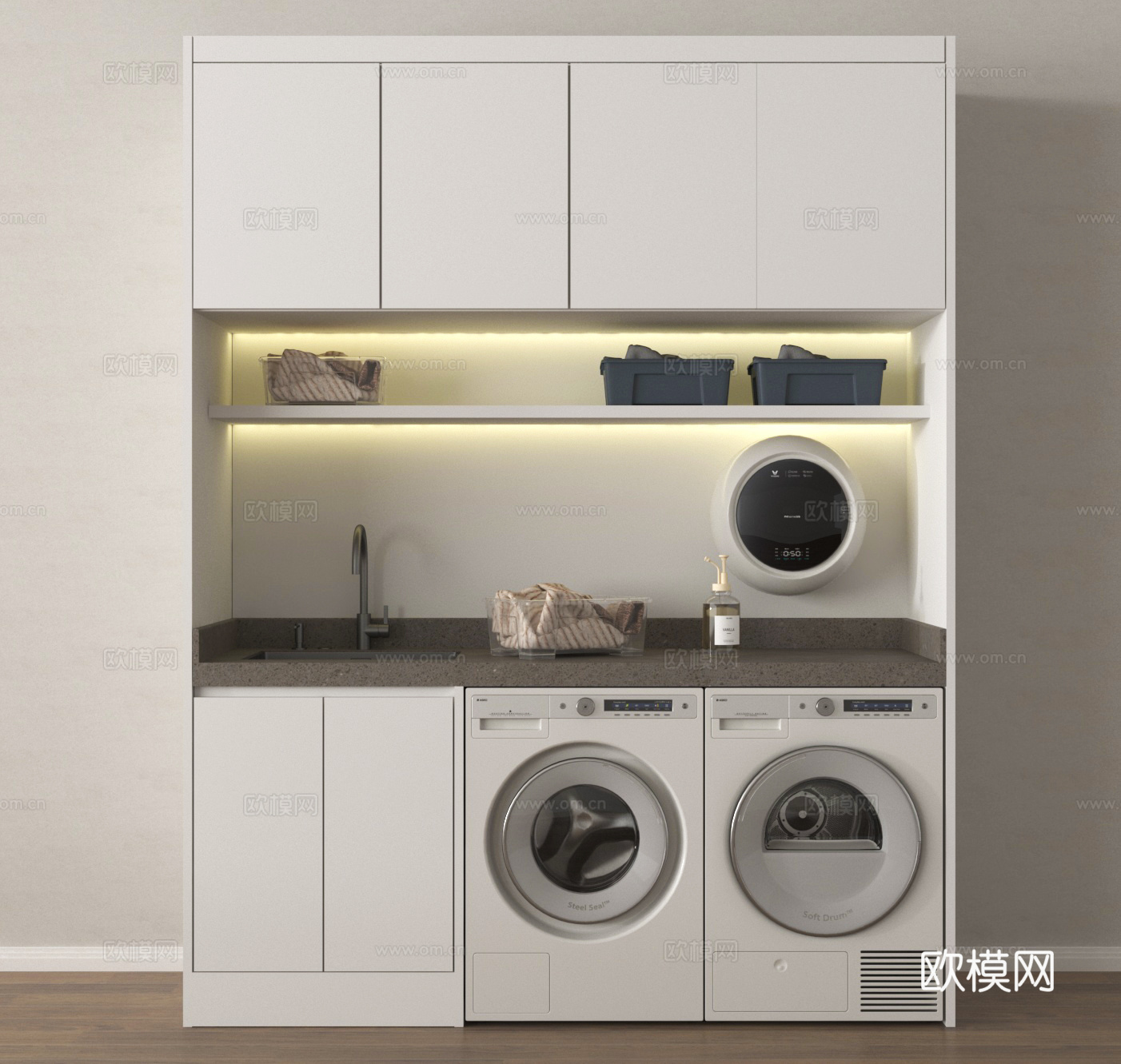 洗衣机柜su模型