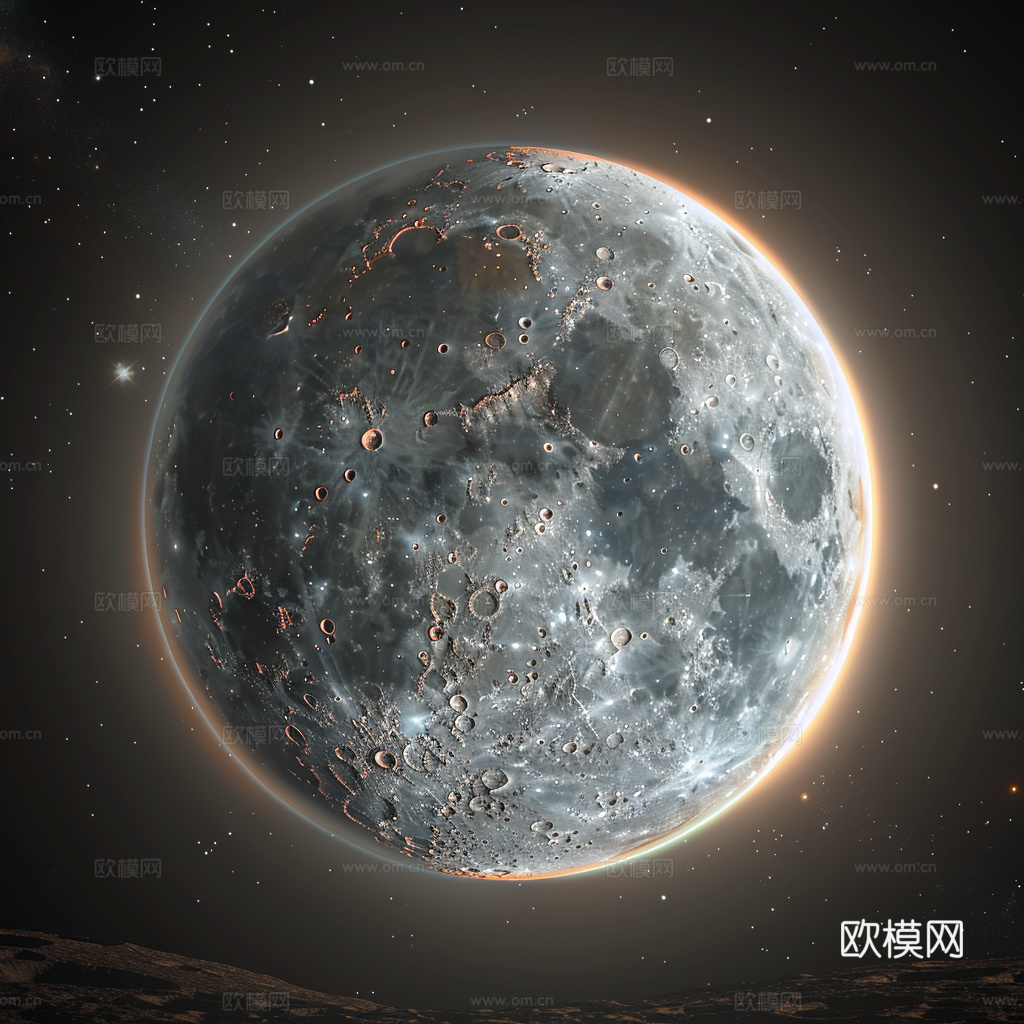 月球灯星球月亮陨石表表面