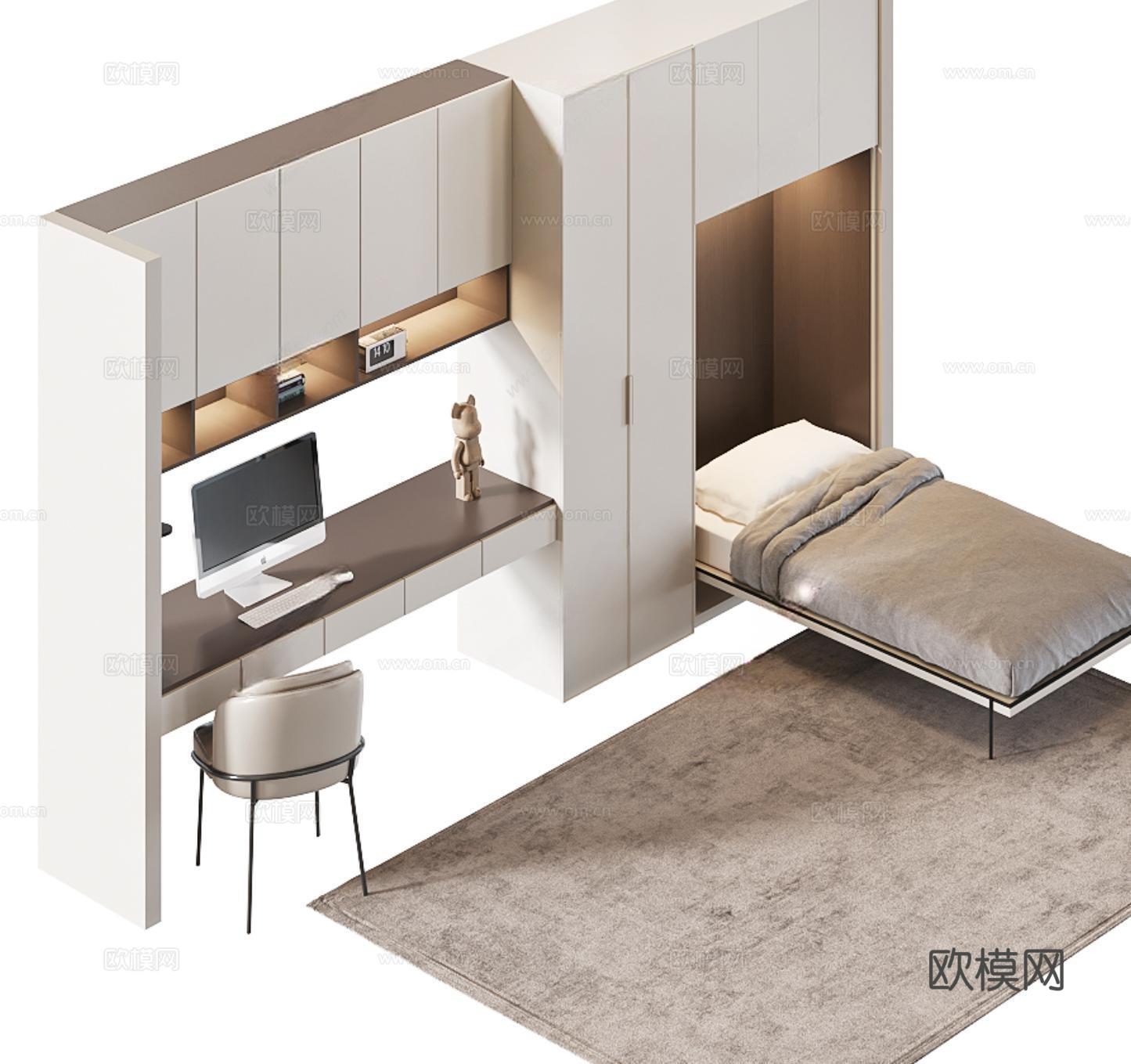 现代折叠床su模型