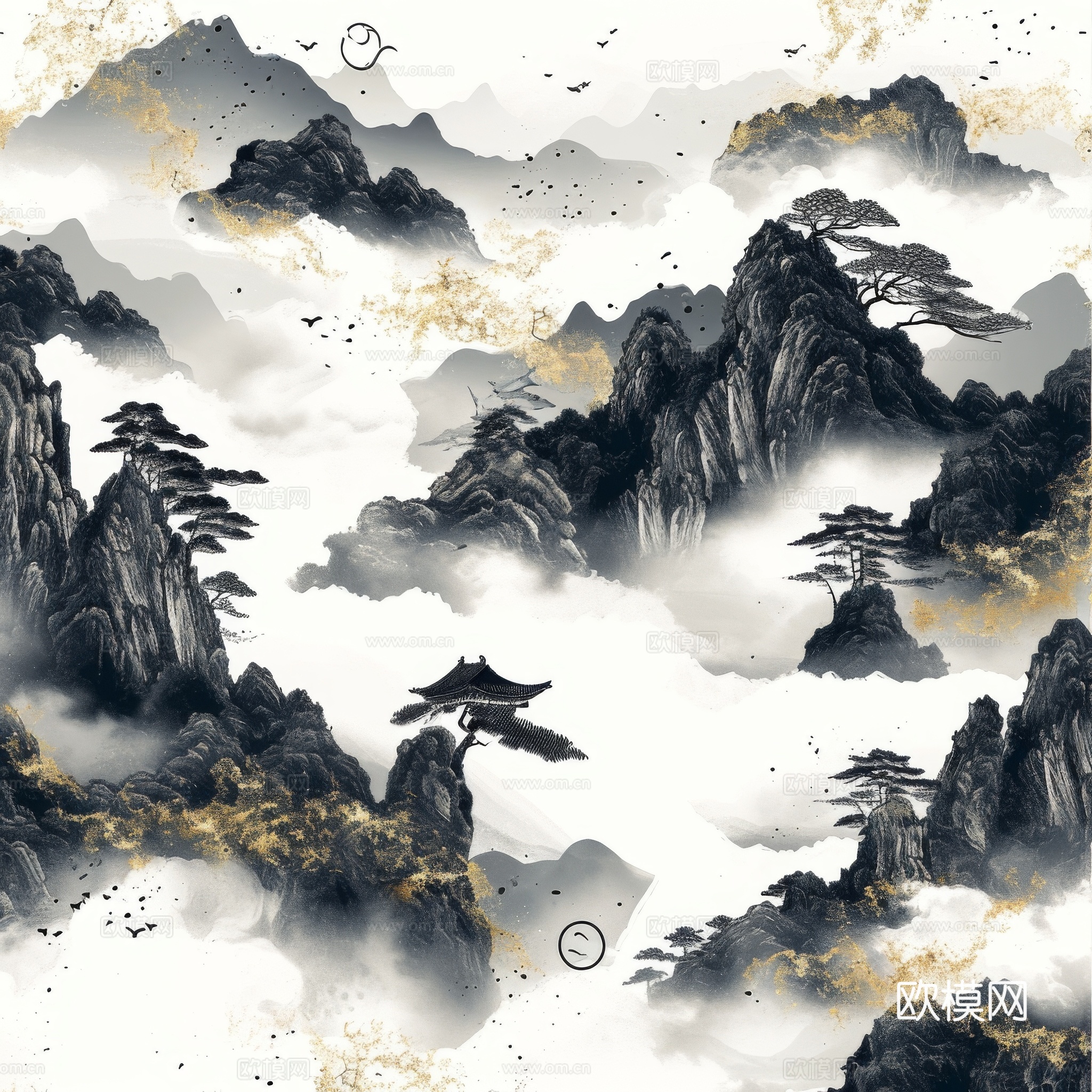 国风山水壁纸壁画