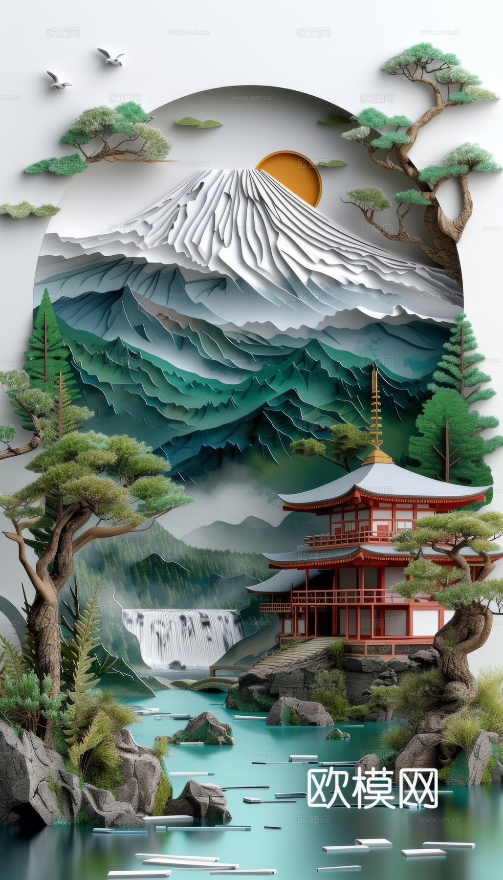 国风山水壁纸壁画