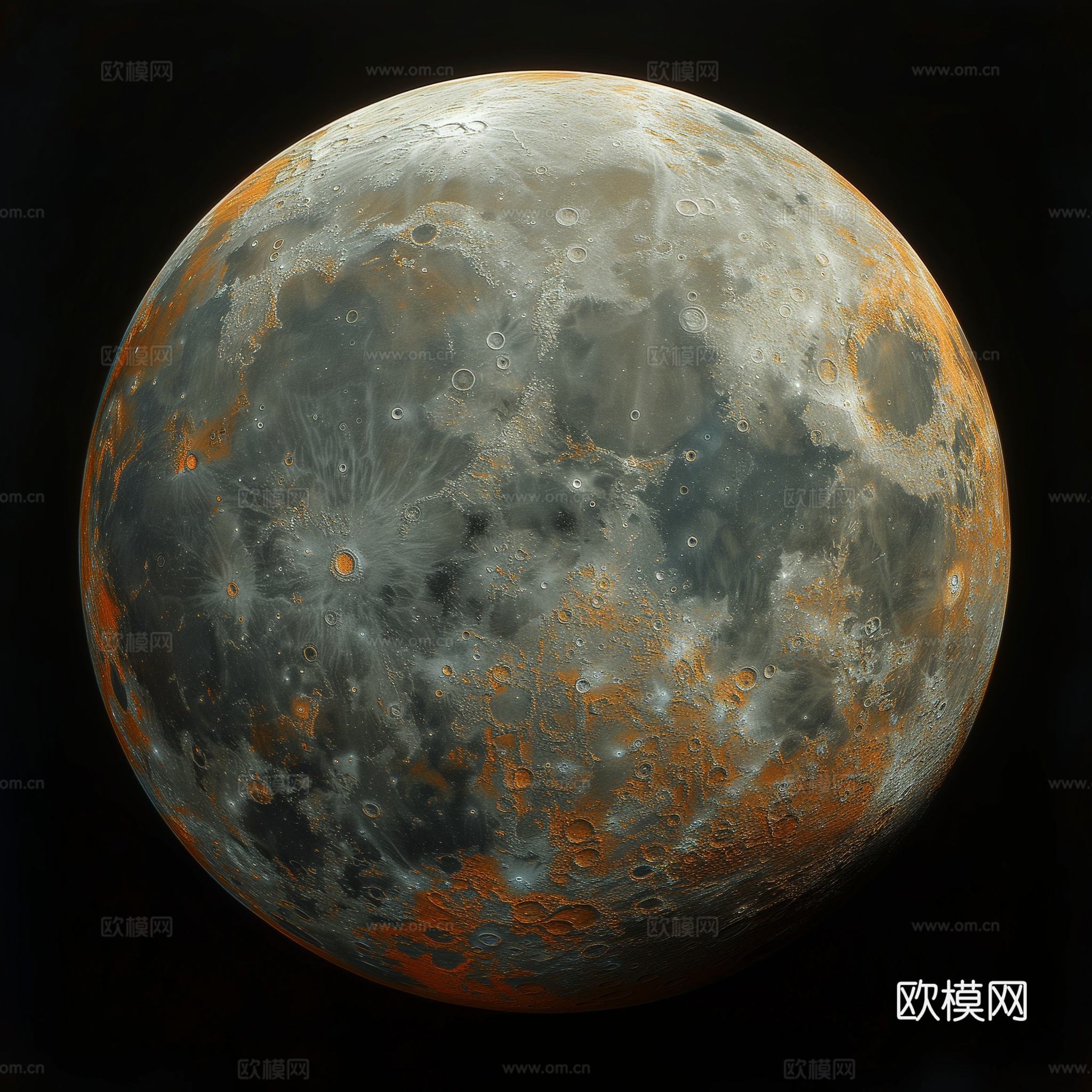 月球灯星球月亮陨石表表面