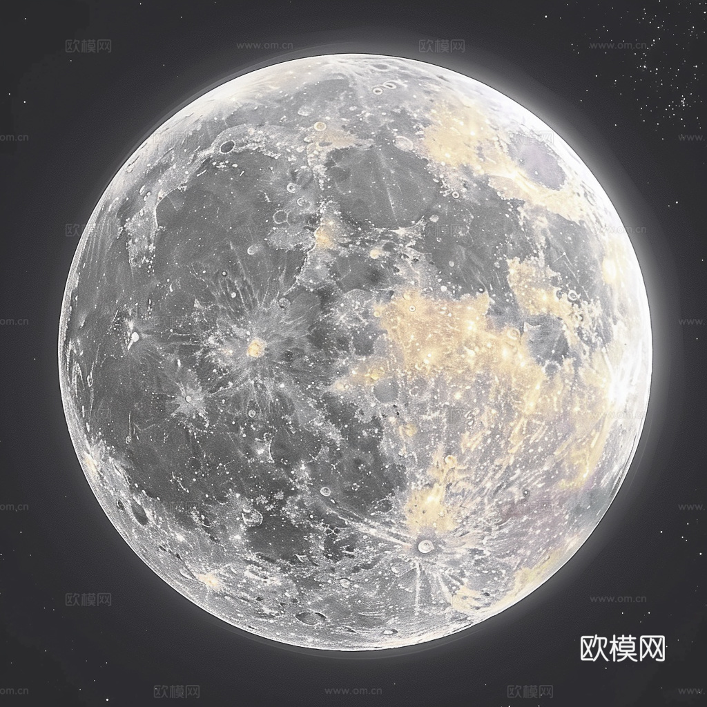 月球灯星球月亮陨石表表面