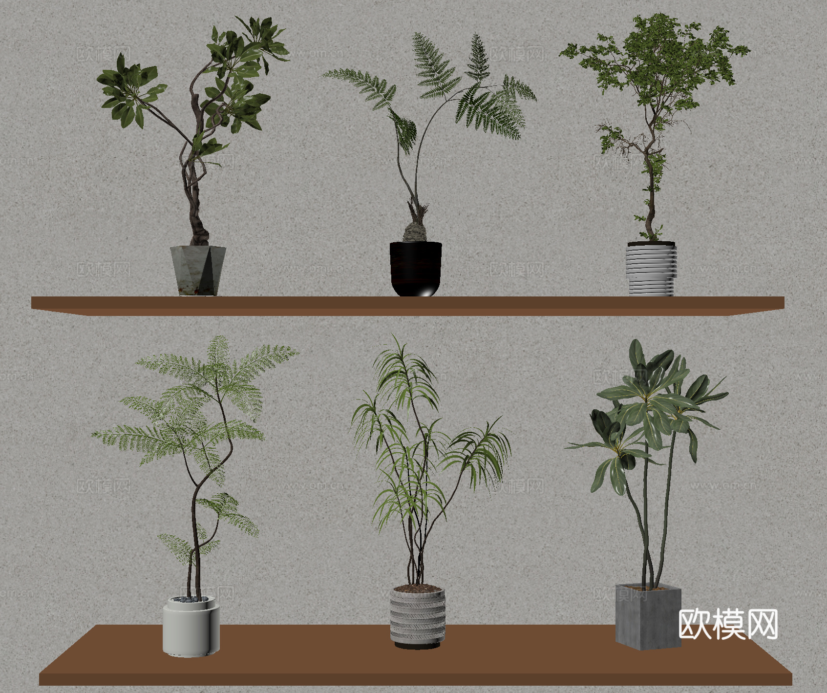 盆栽 盆景 绿植 植物su模型
