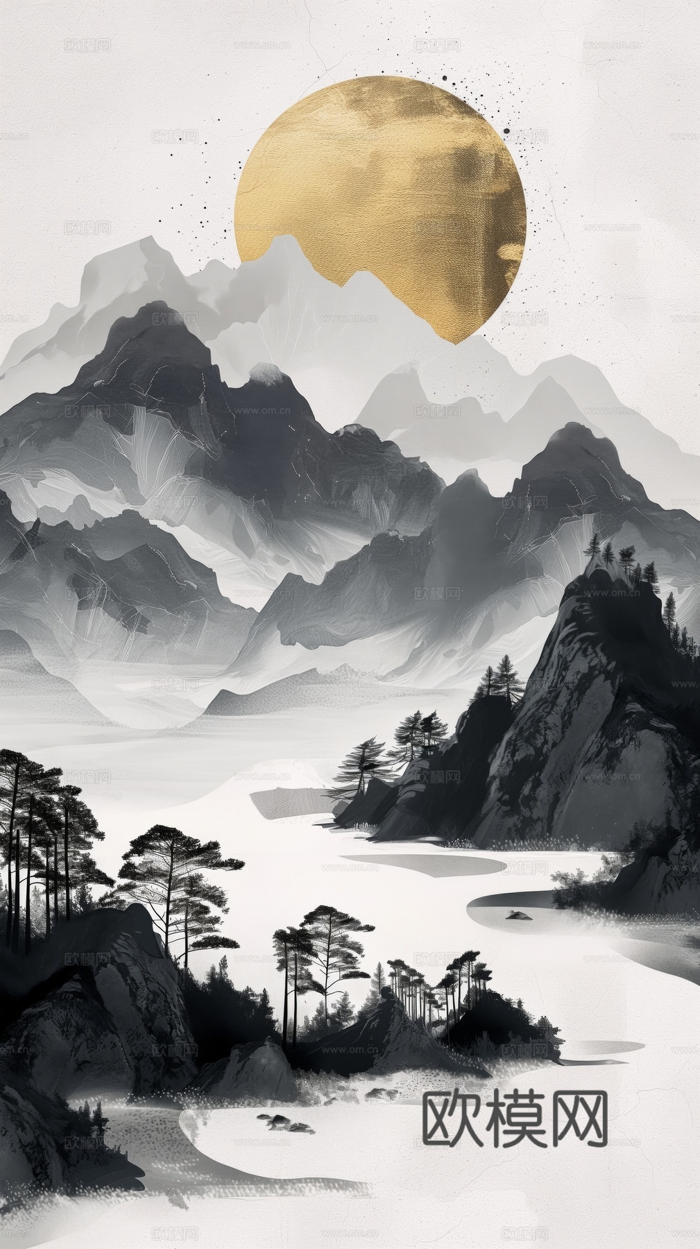 国风山水壁纸壁画