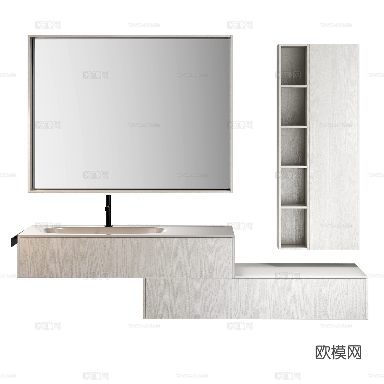 Ideagroup 极简卫浴 卫浴镜 极简龙头 台下盆 卫浴3d模型