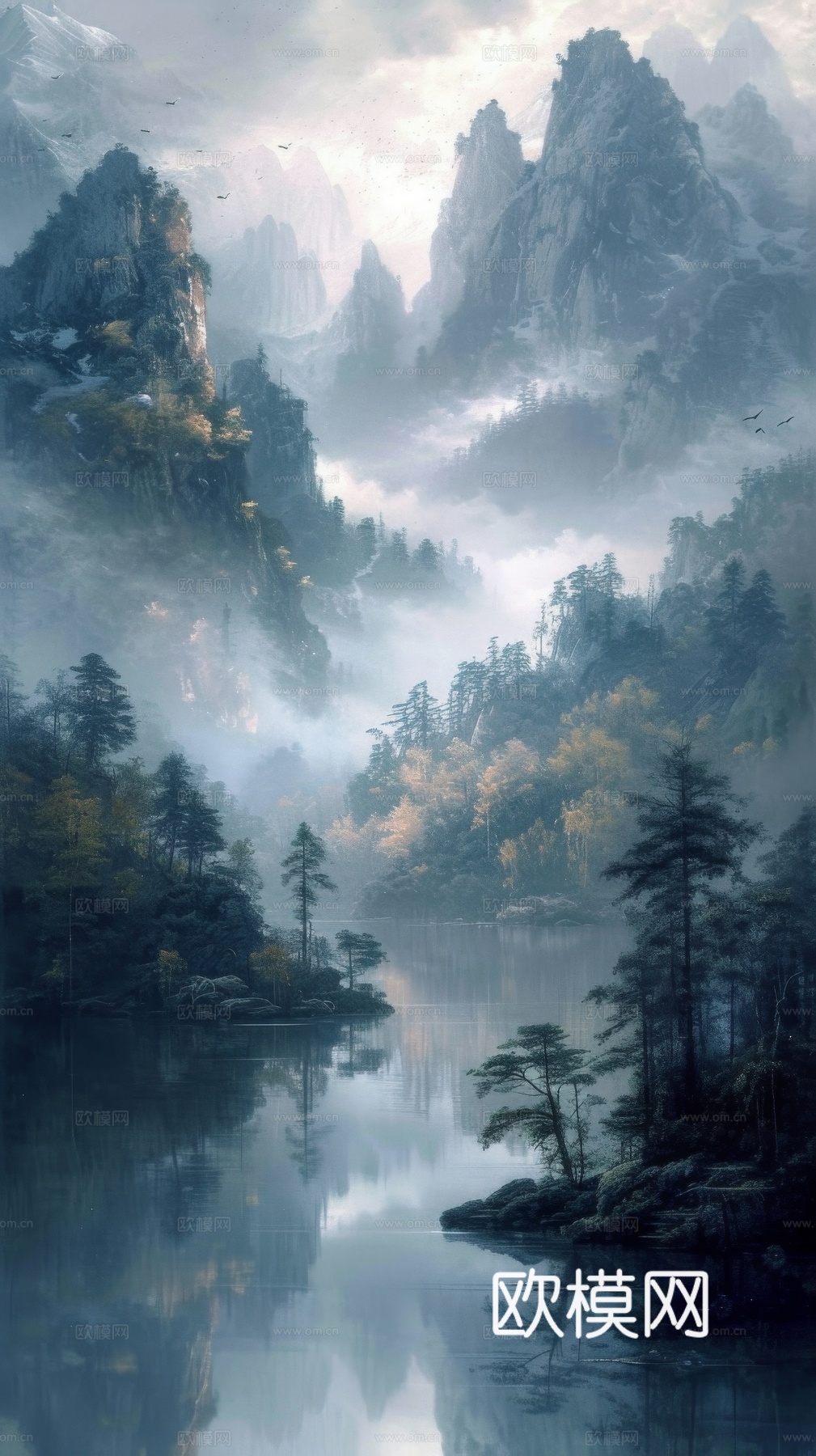 国风山水壁纸壁画