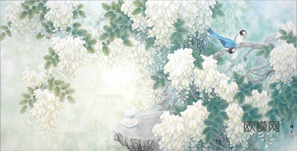 中式花鸟 山水壁纸 花卉下载